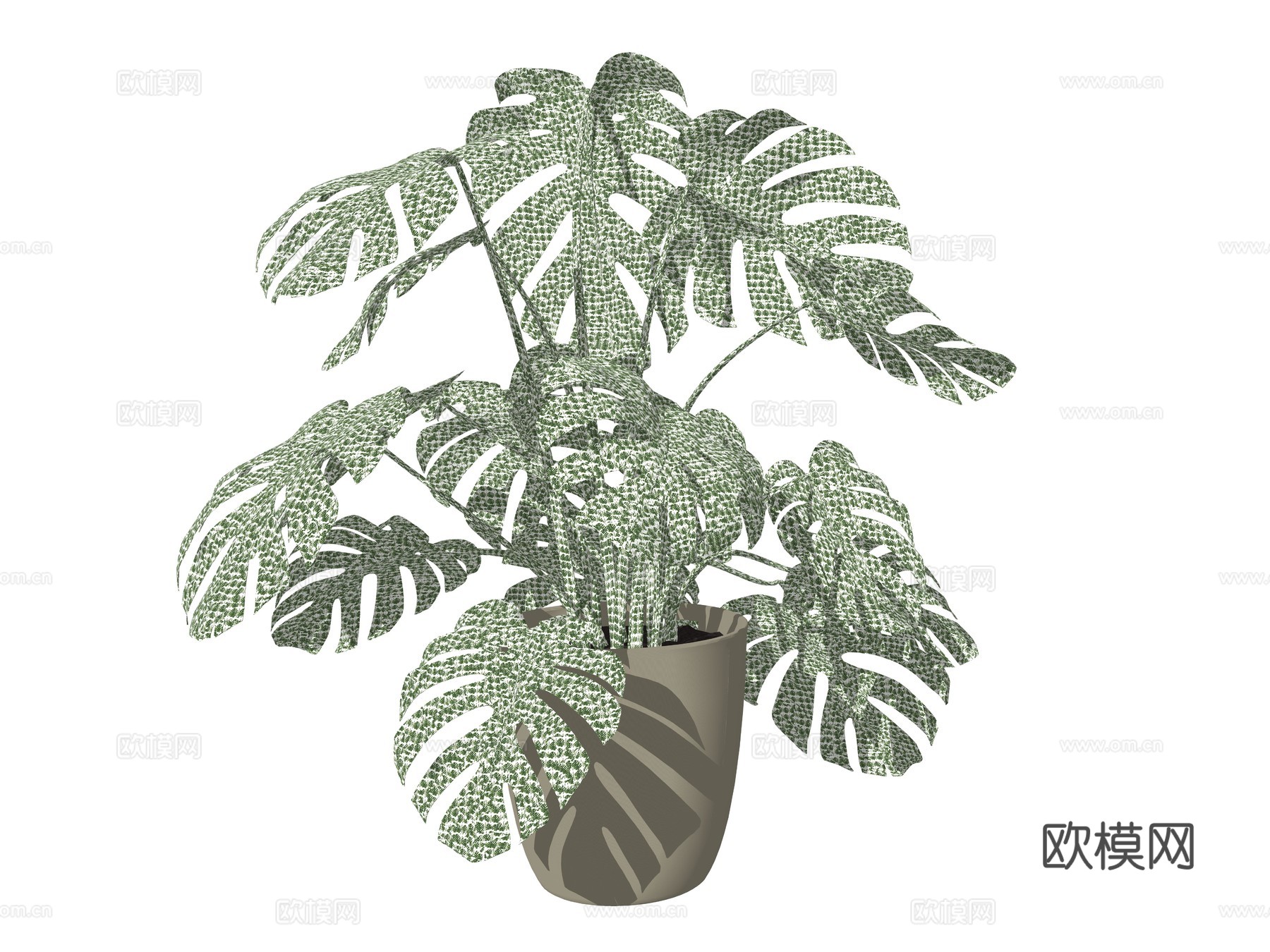 现代室内盆栽植物su模型