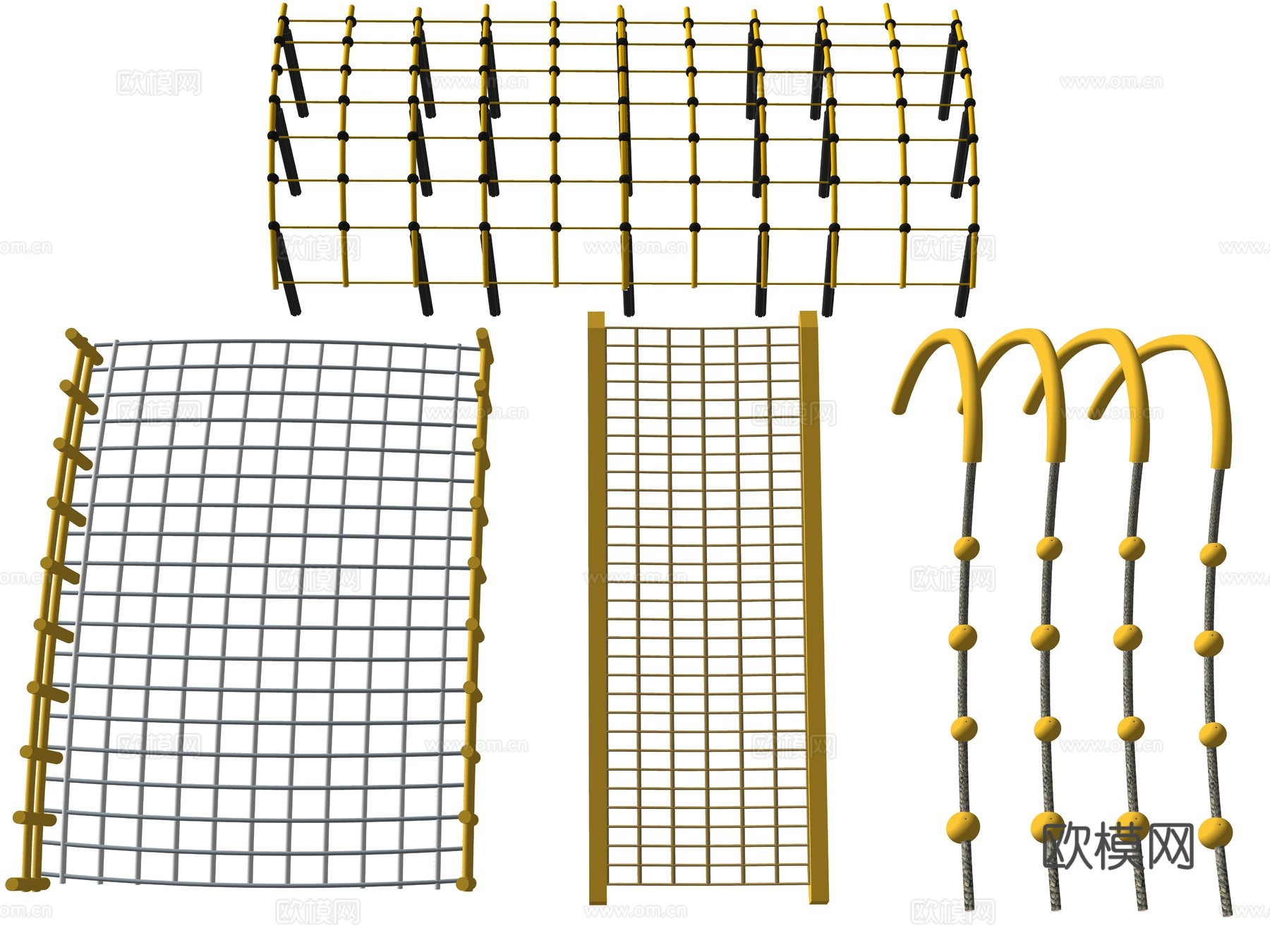 现代儿童活动区攀爬网su模型