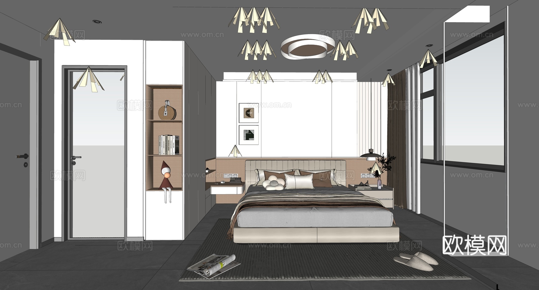 现代简约主卧_现代家居卧室_主卧_简约卧室_卧室_家居卧室su模型