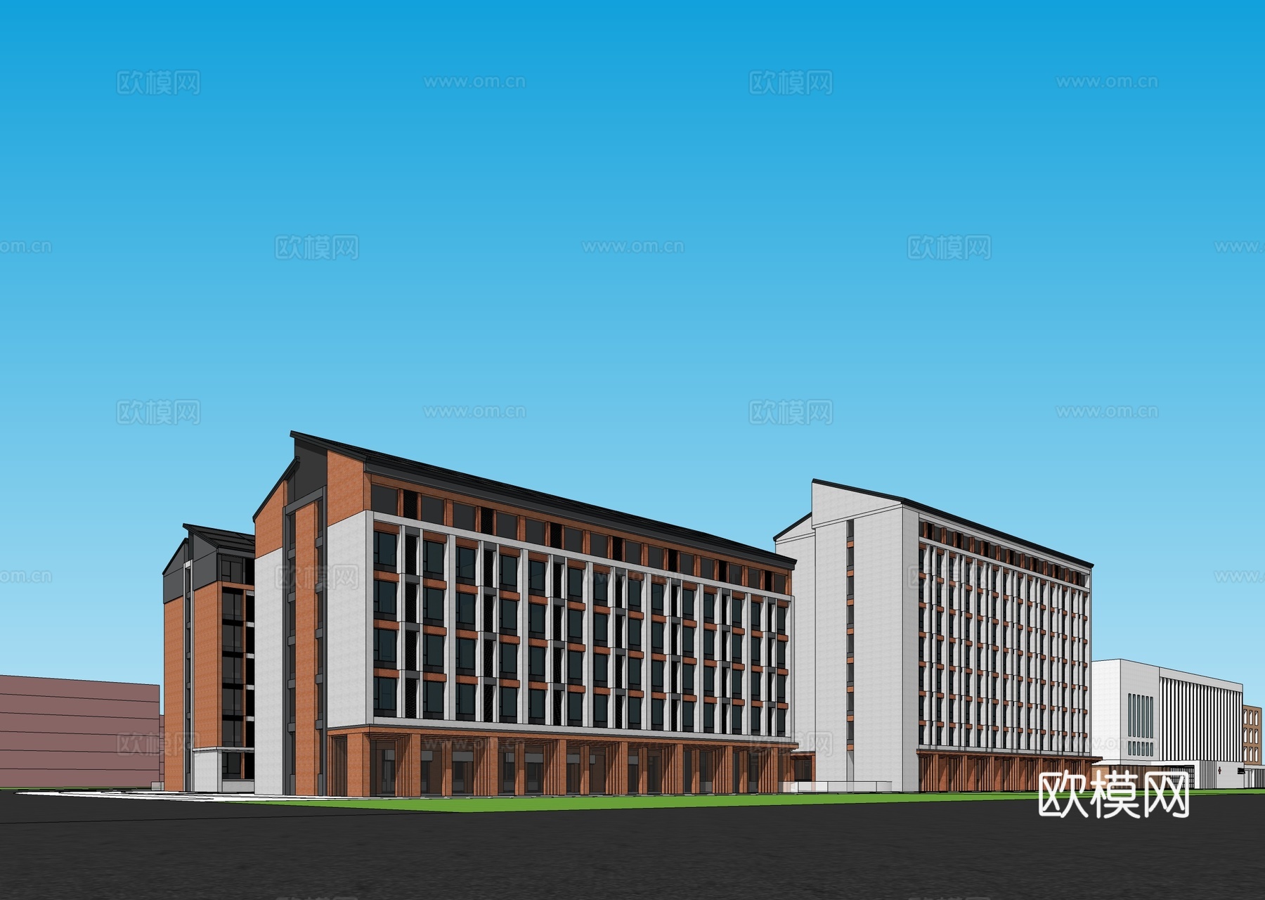 现代学校建筑 宿舍 高等院校su模型
