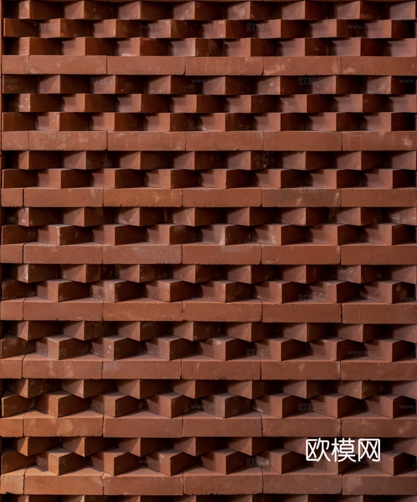 红砖墙组合排列