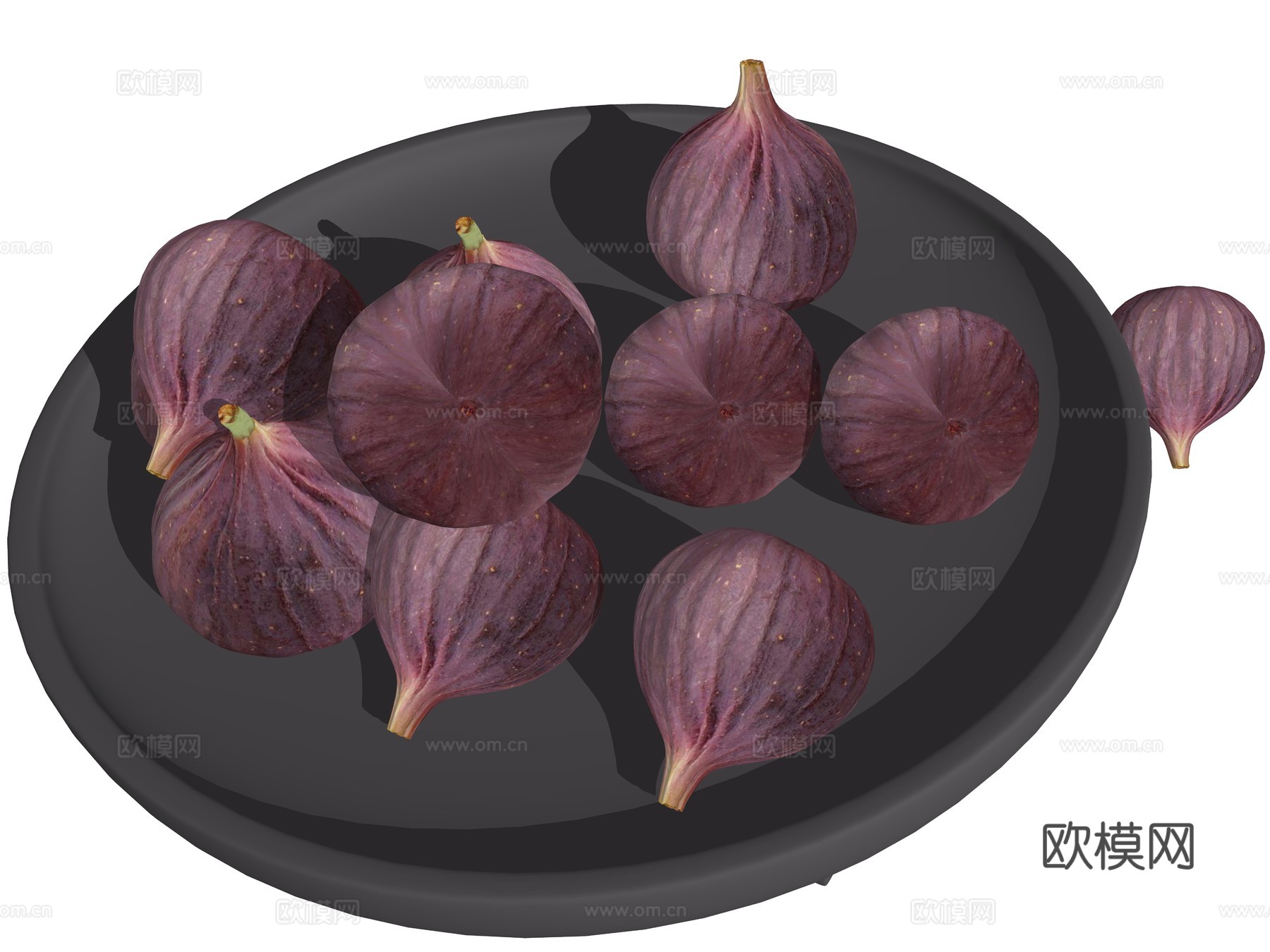 现代厨房美食水果su模型