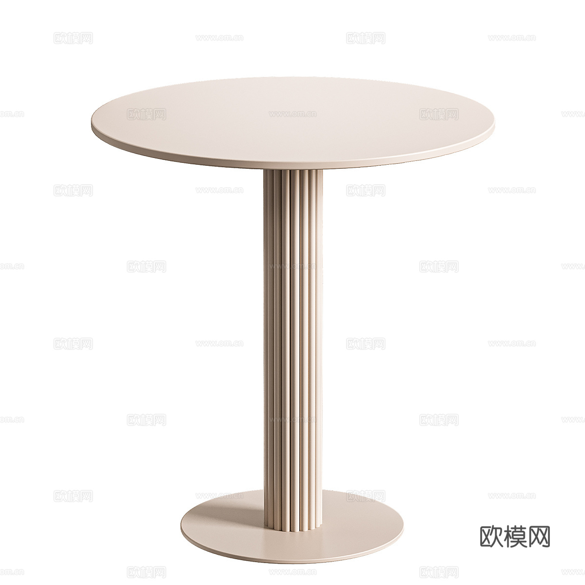 现代奶油风金属圆边几3d模型下载（渲染图3）