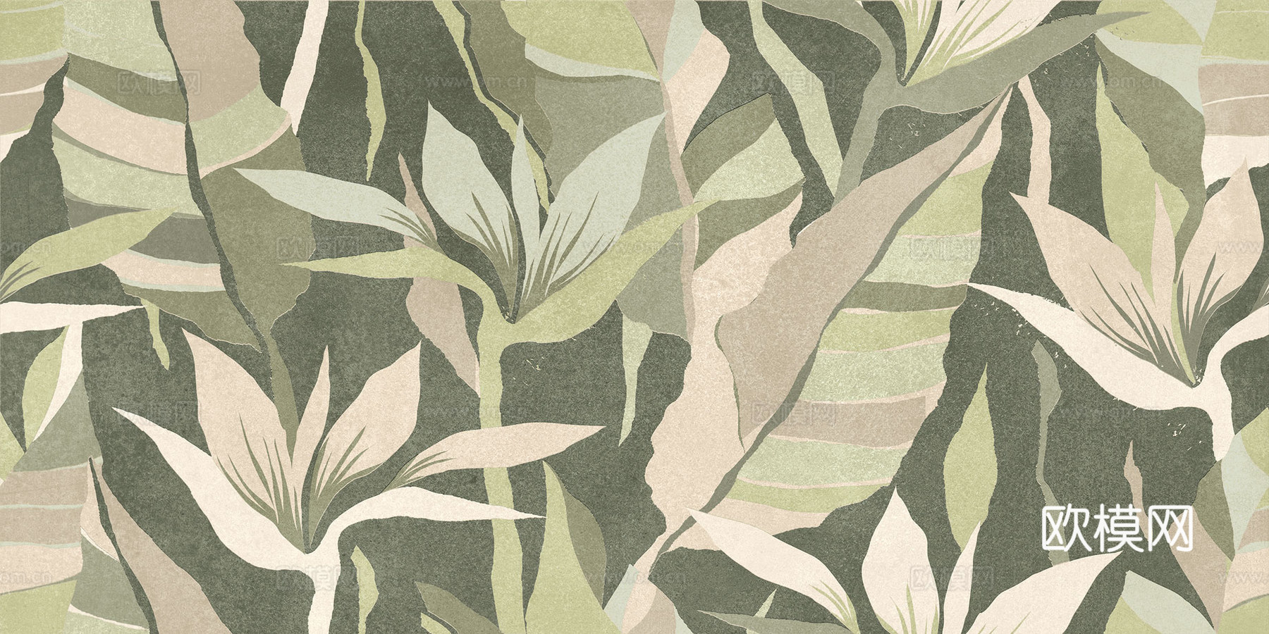 系列叶片艺术瓷砖下载（渲染图2）