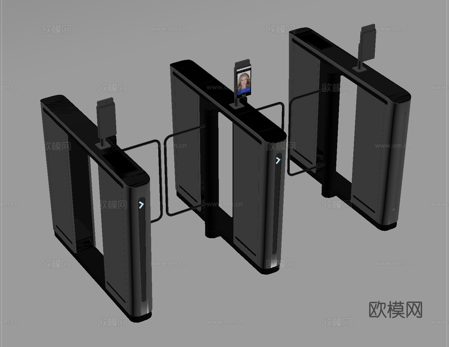 现代门禁 闸机 门禁机 闸门 感应门su模型