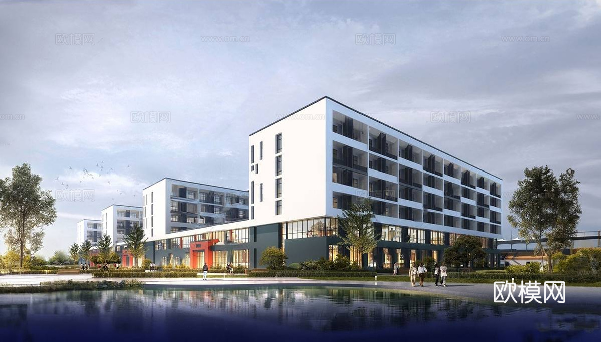 现代宿舍 现代学生宿舍 宿舍 操场跑道su模型