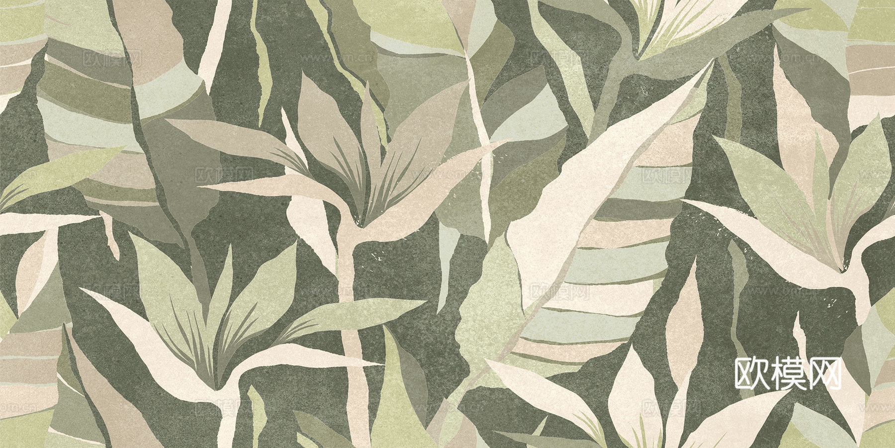 系列叶片艺术瓷砖下载（渲染图4）