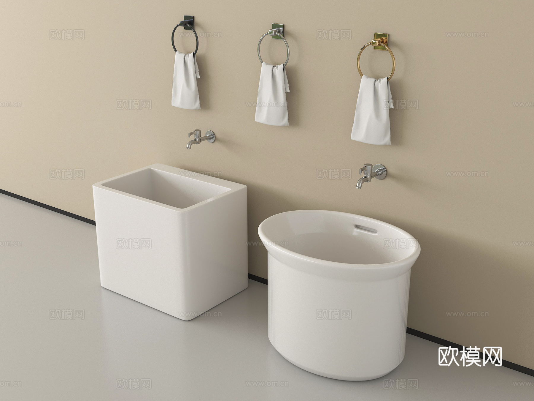 现代拖把池 拖布池 墩布池 卫浴小件su模型