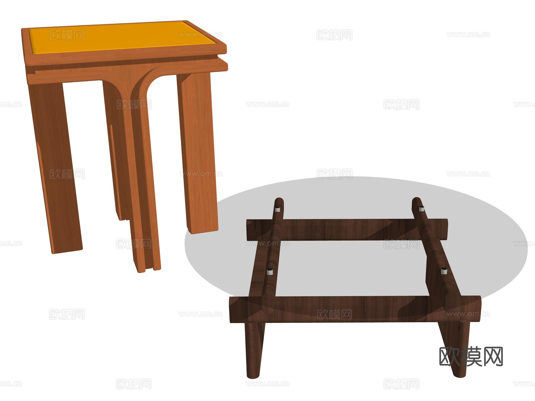现代茶几凳子su模型