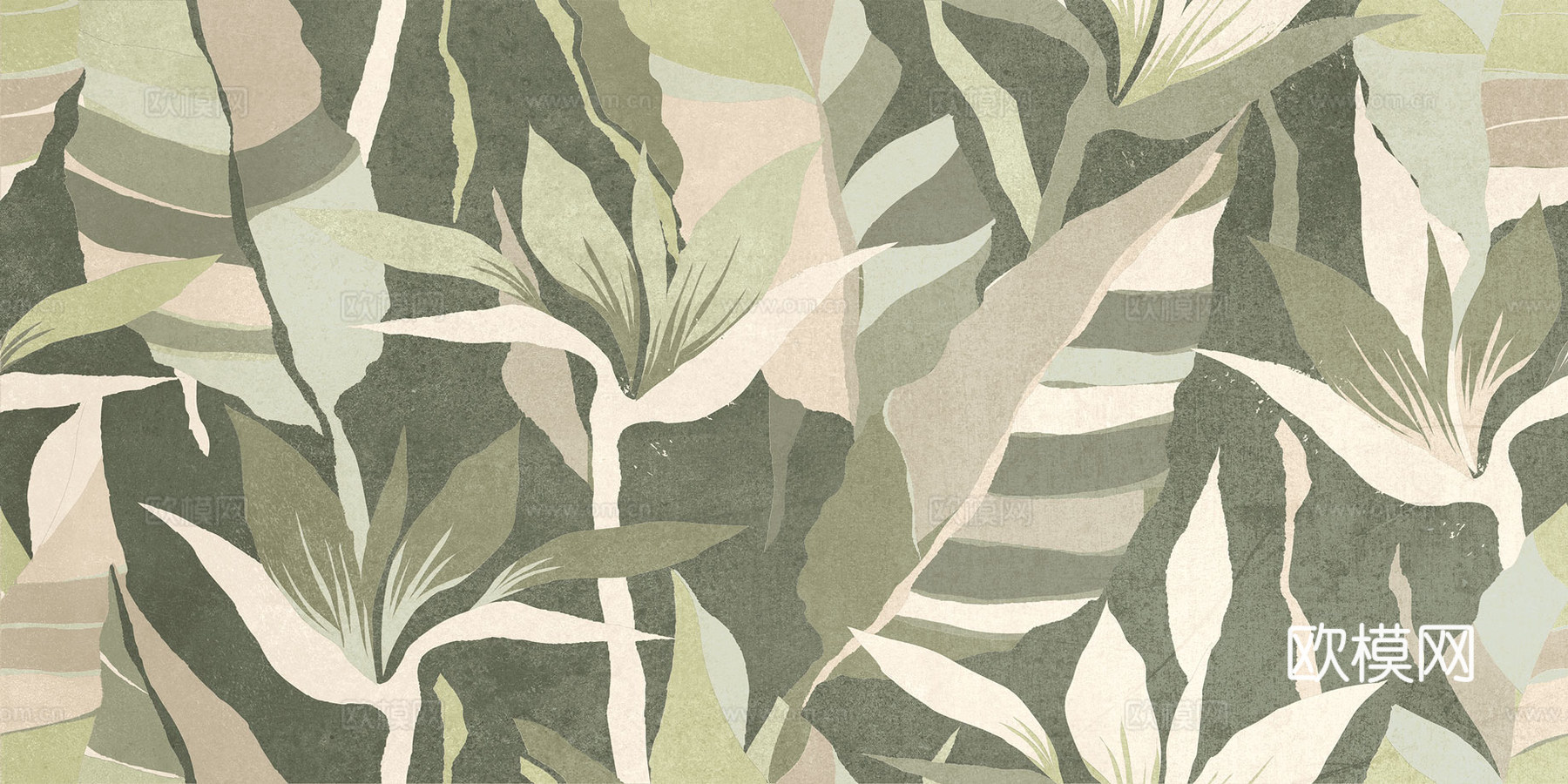 系列叶片艺术瓷砖下载（渲染图3）