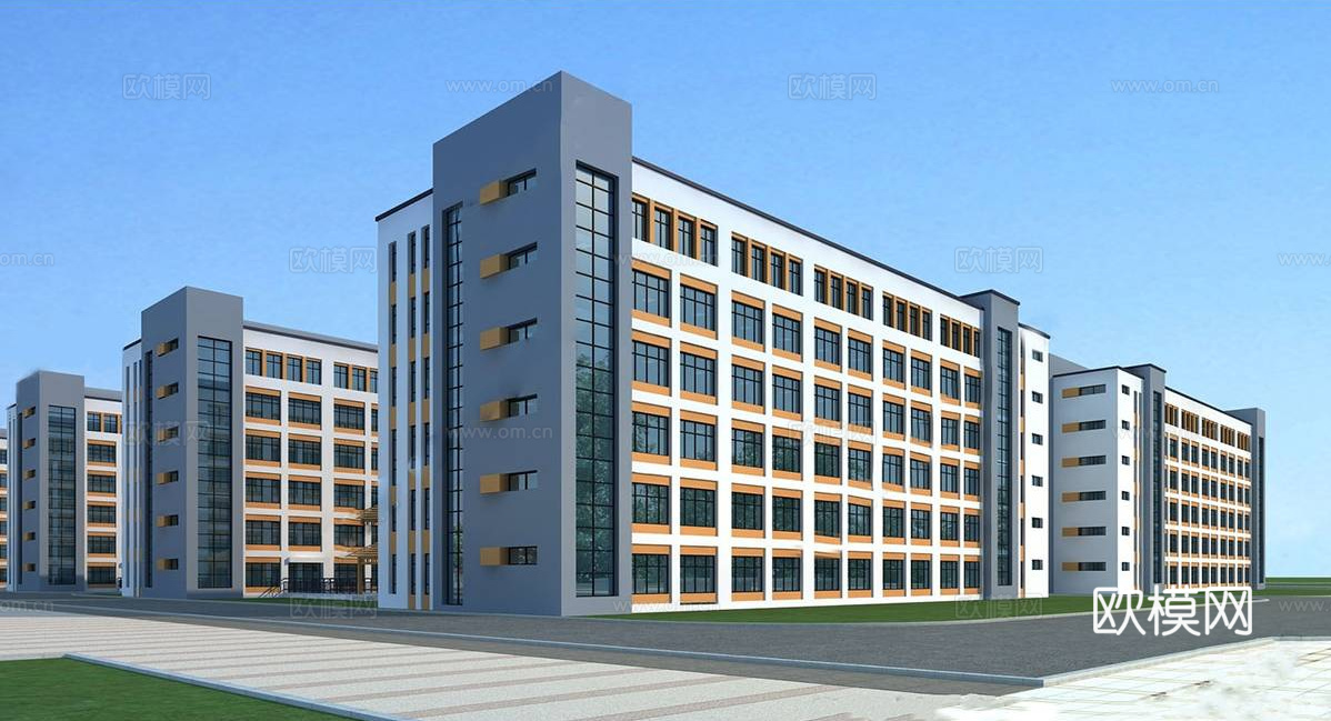 现代学校宿舍楼 学校建筑su模型