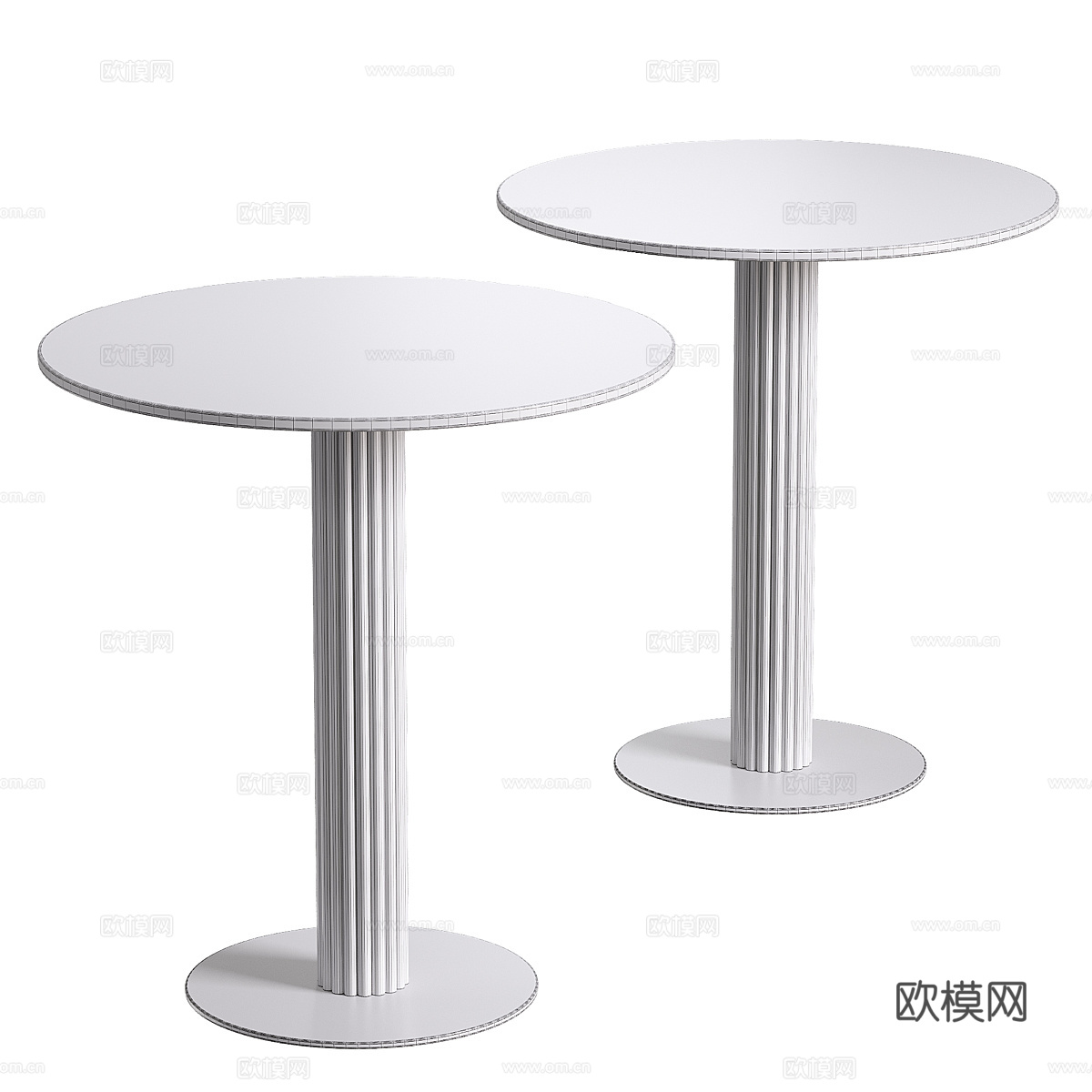 现代奶油风金属圆边几3d模型下载（渲染图4）