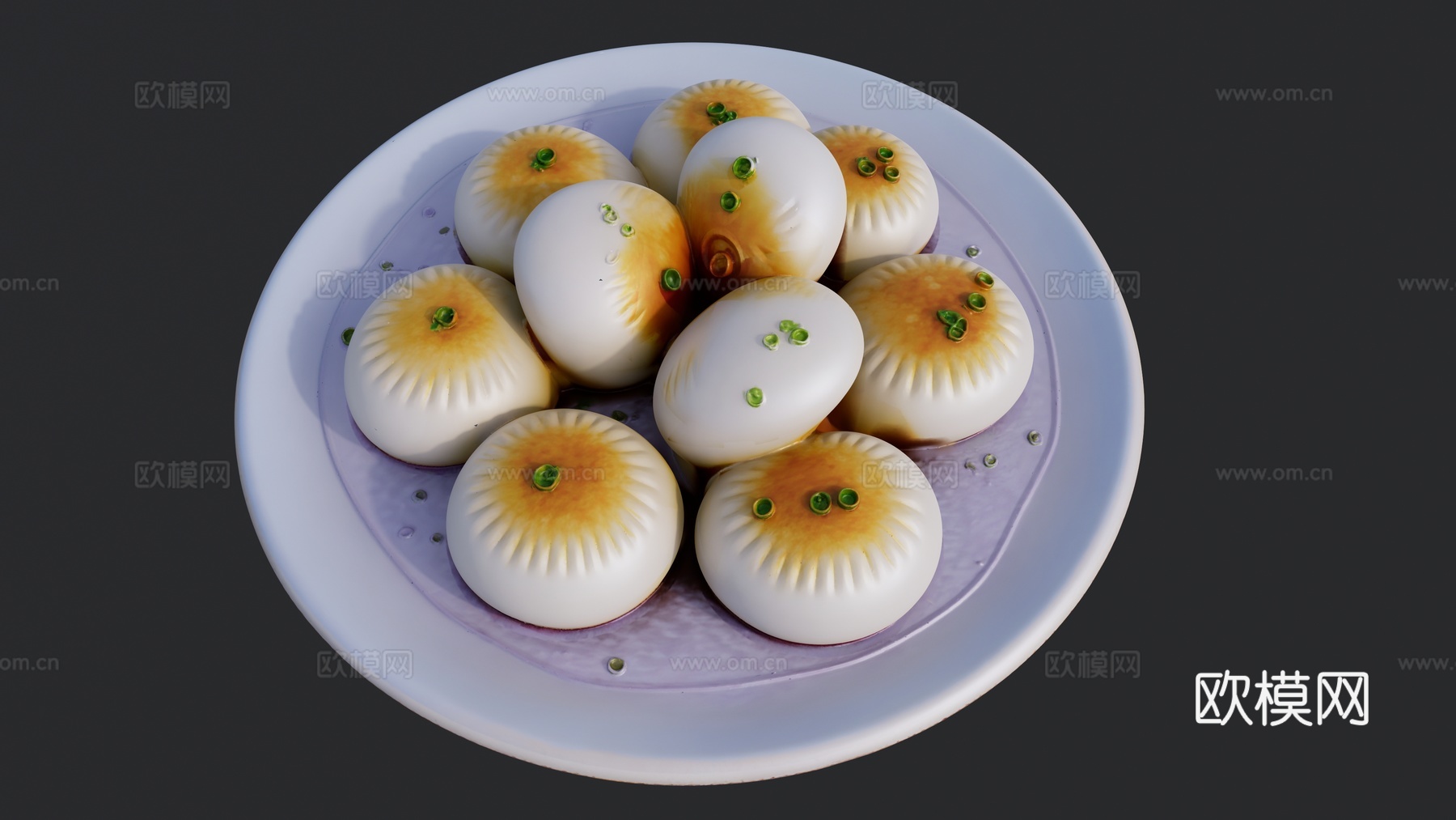 一盘生煎包su模型