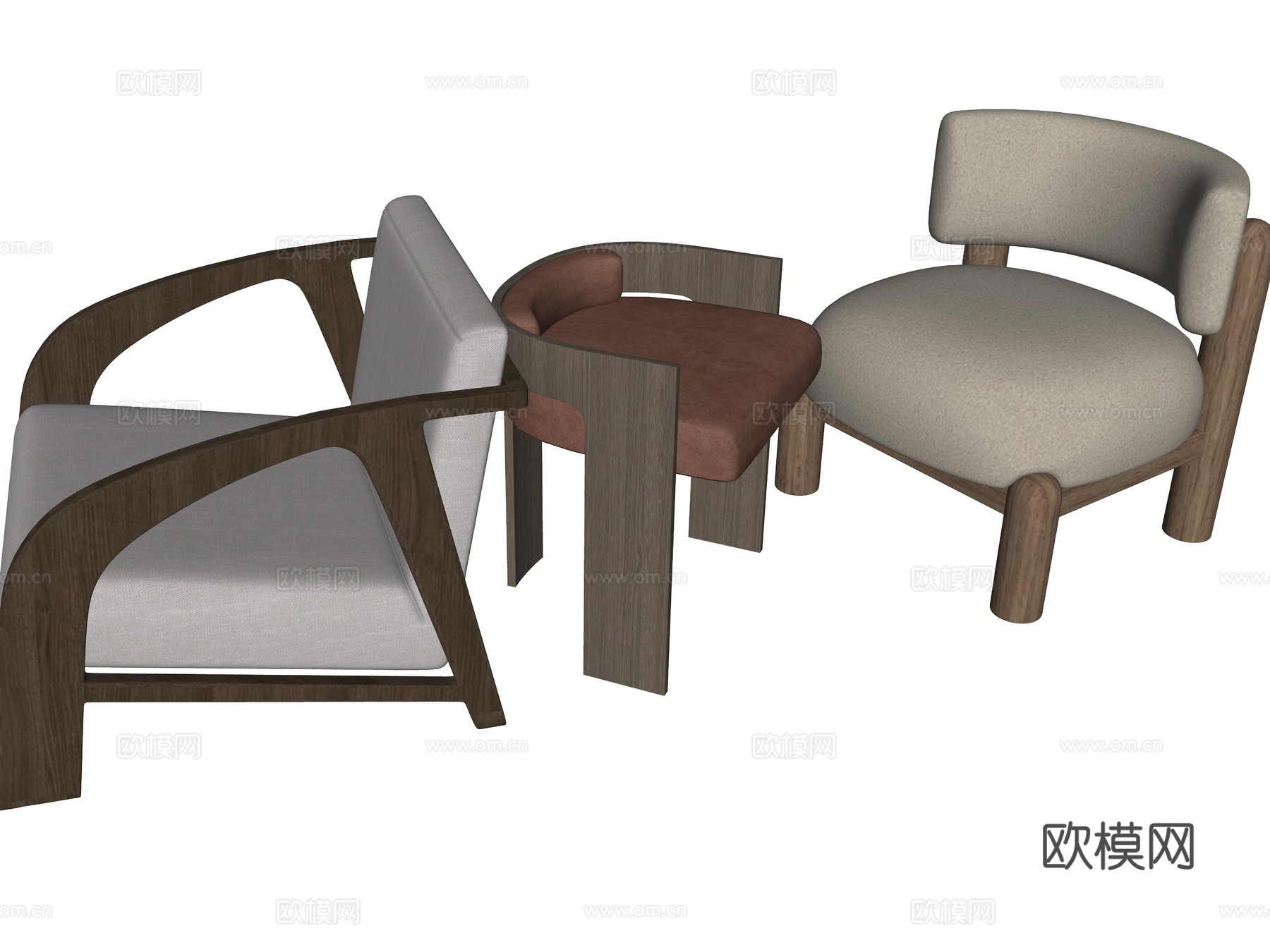 现代单人休闲座椅su模型