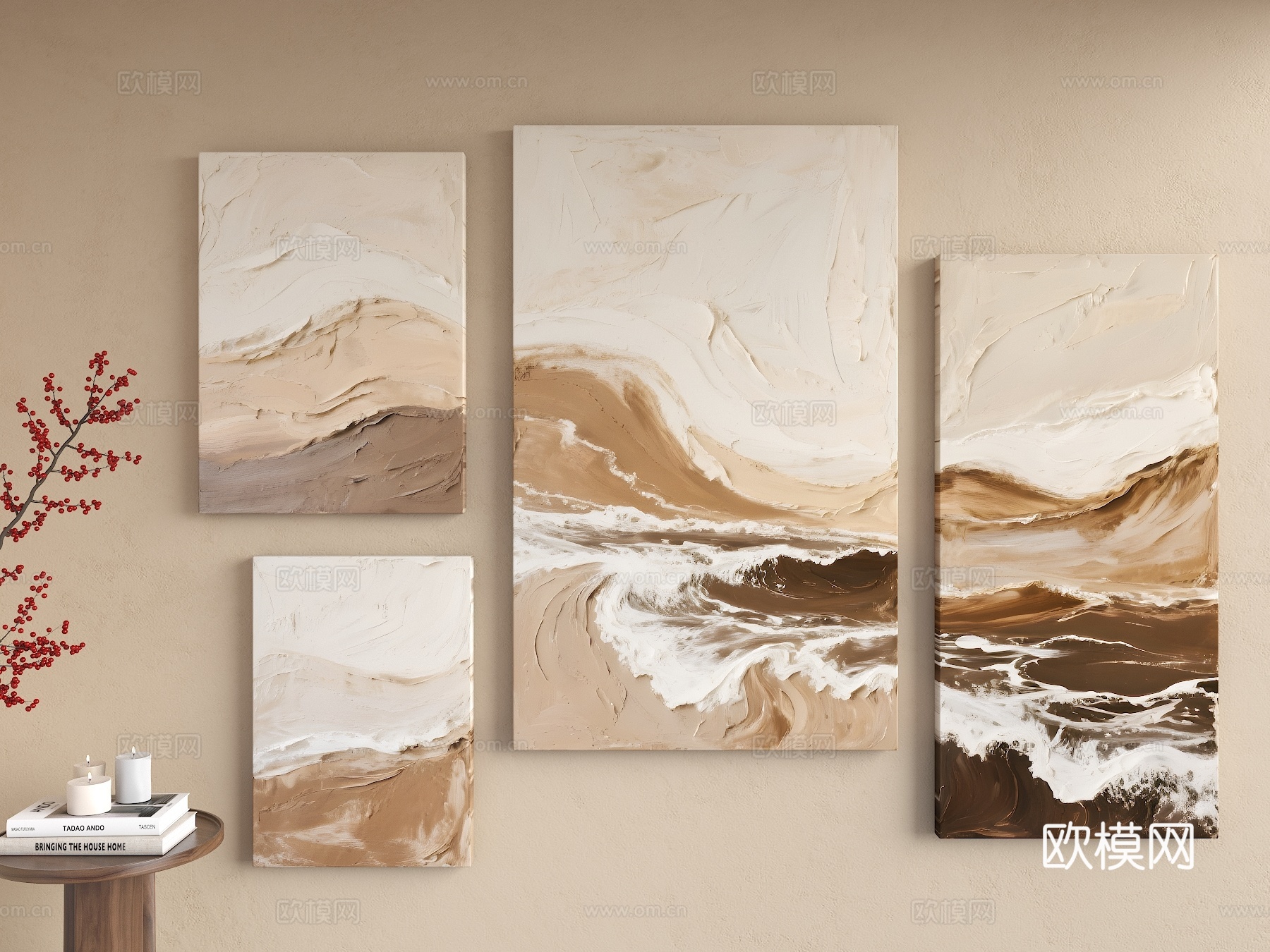 装饰画 浮雕挂画 宅寂装饰画 艺术装饰画 抽象装饰画 奶油风su模型