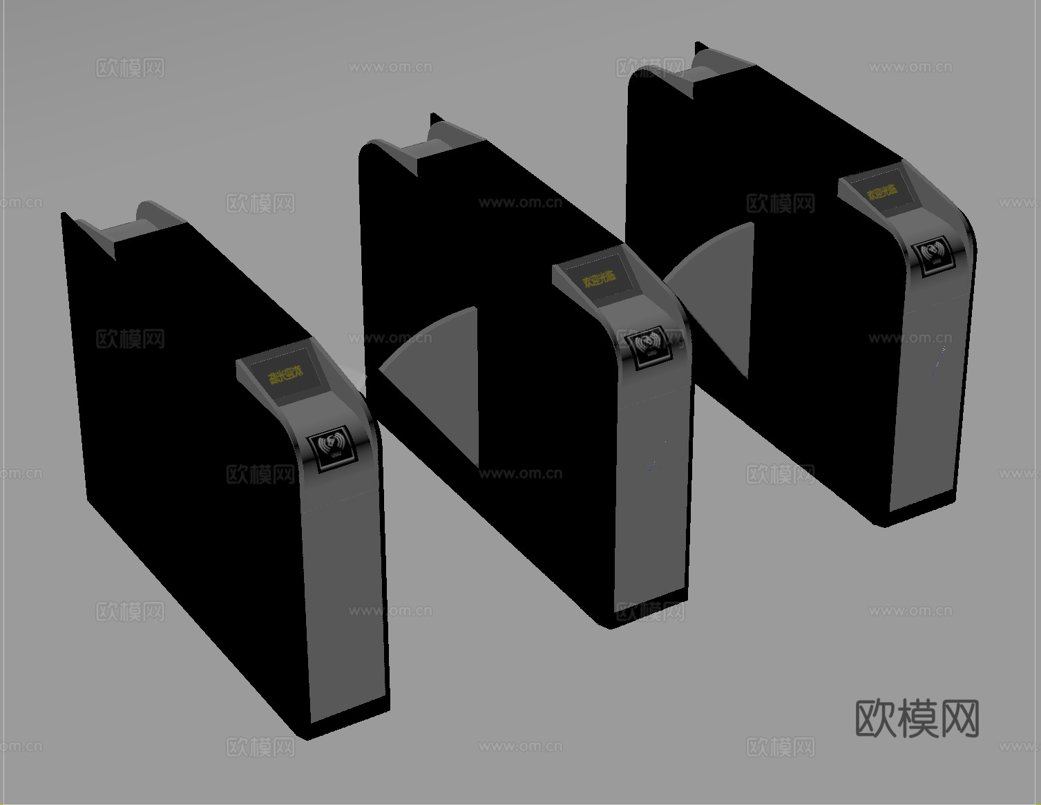 现代门禁 闸机 门禁机 闸门 感应门su模型