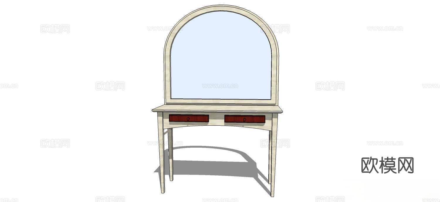 梳妆台 实木梳妆台su模型