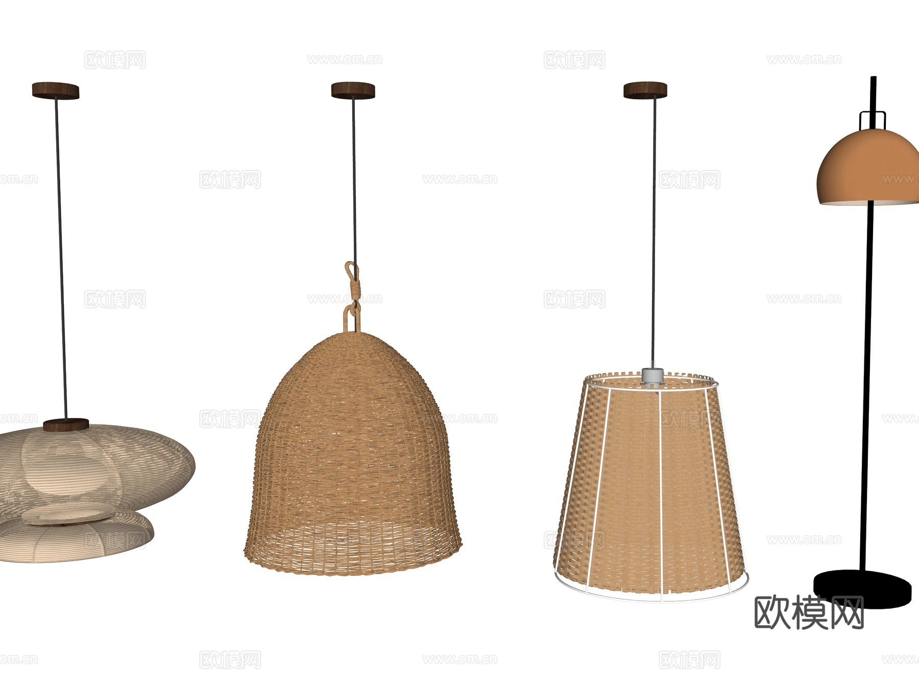 现代吊灯组合su模型