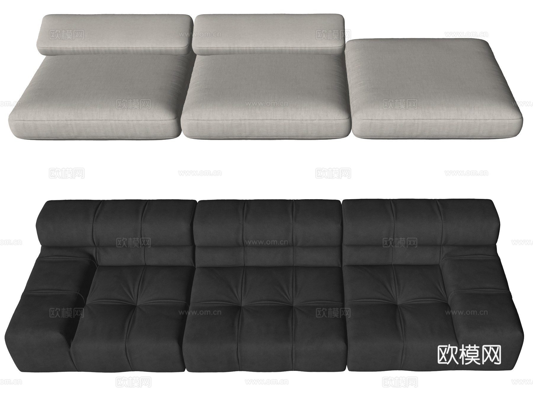 现代多人沙发座椅su模型