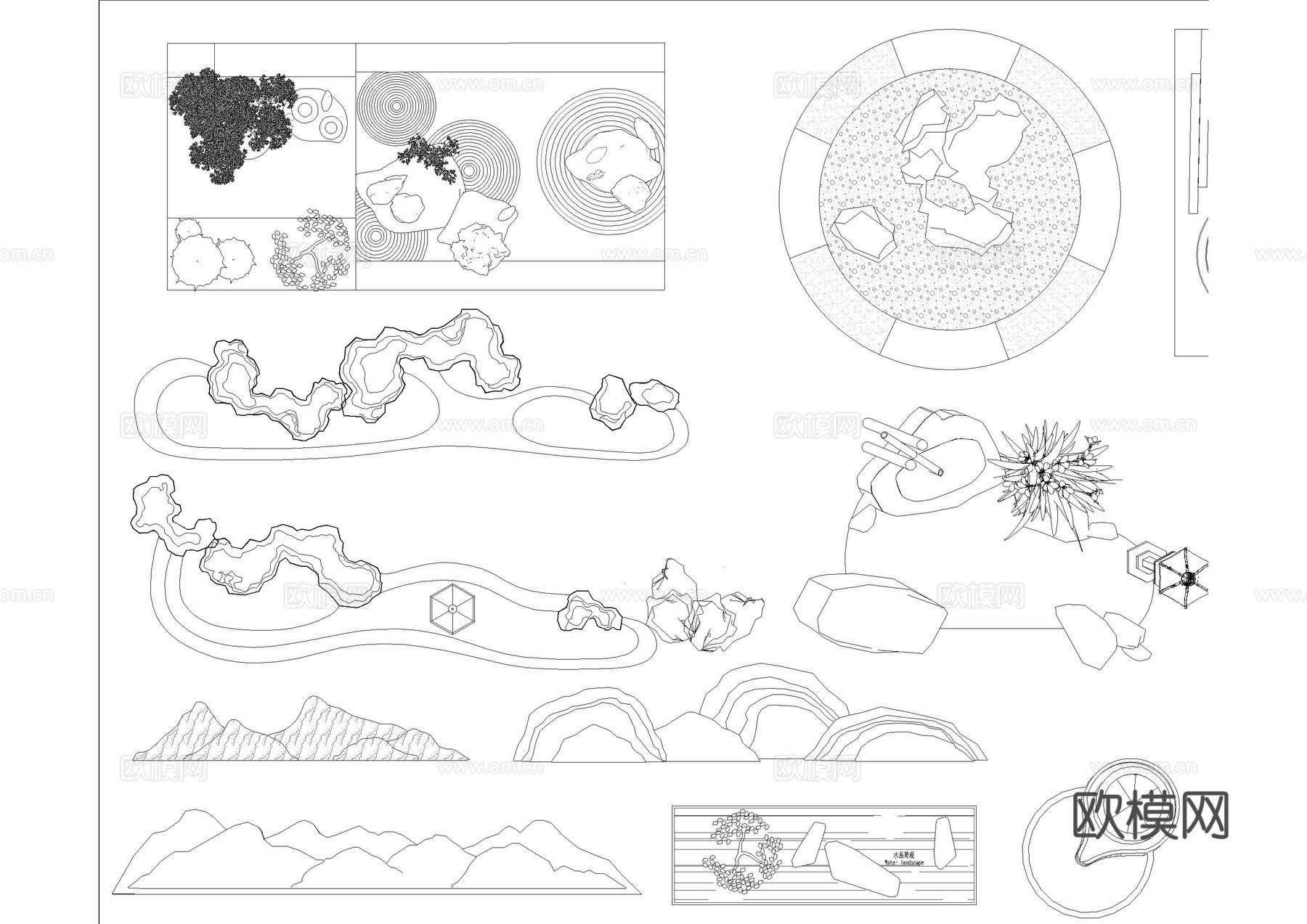 日式庭院景观小品图库cad施工图