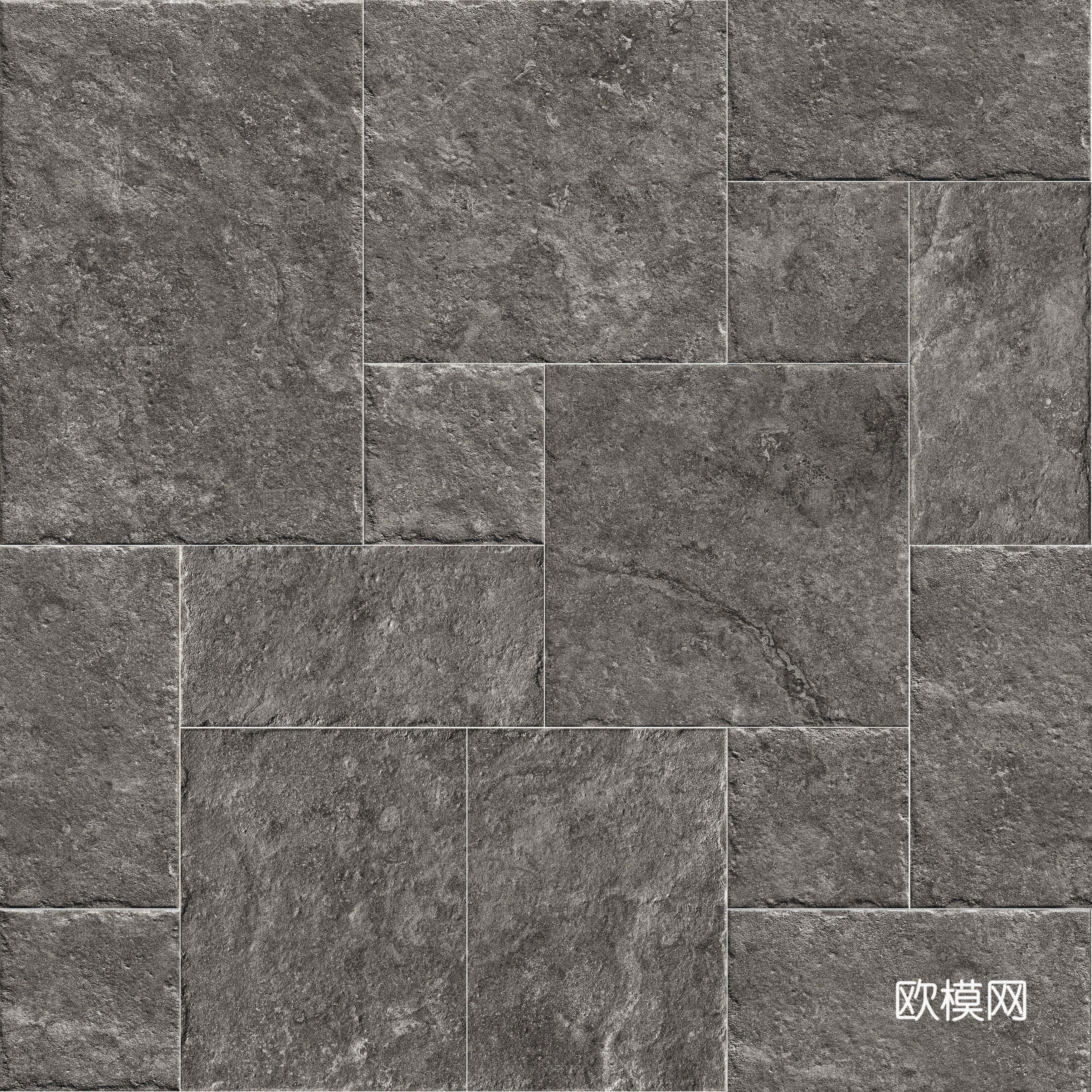 现代无缝青灰色意式莱姆石 仿古地砖贴图