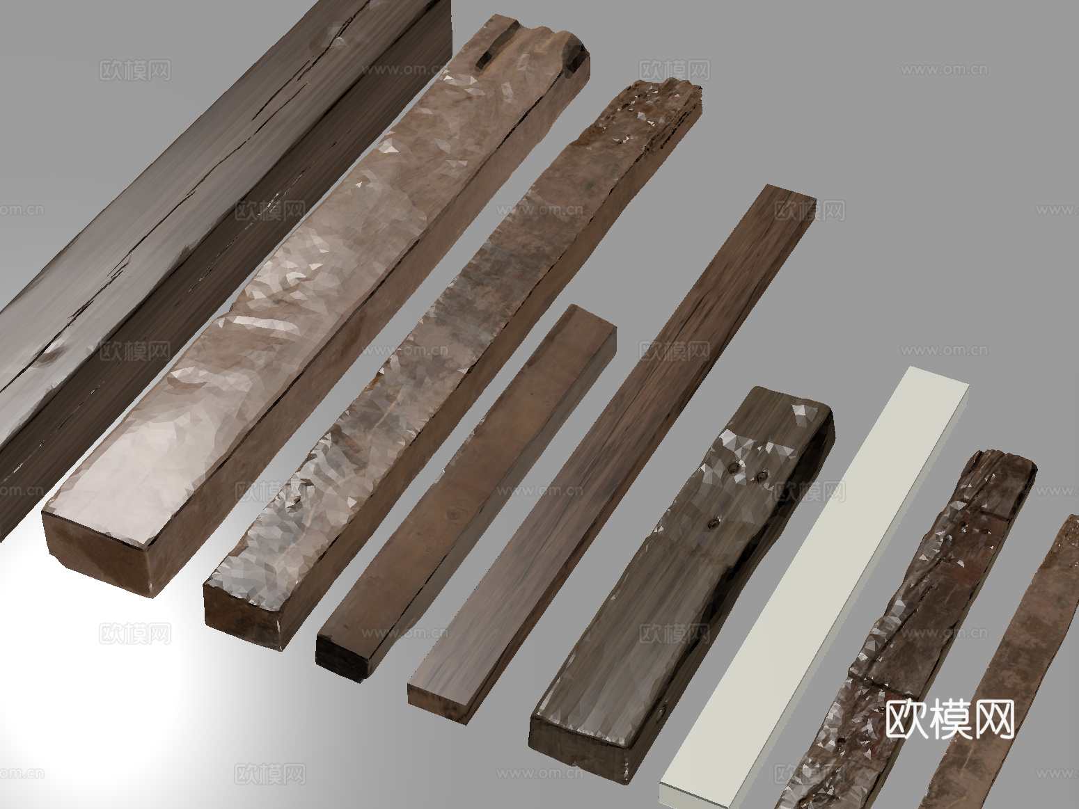 现代木头 木条 老木头 旧木板 老木板su模型