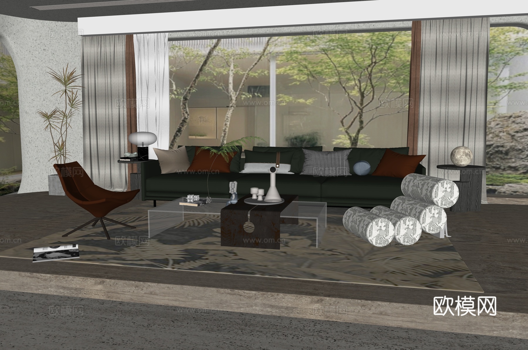 现代客厅su模型