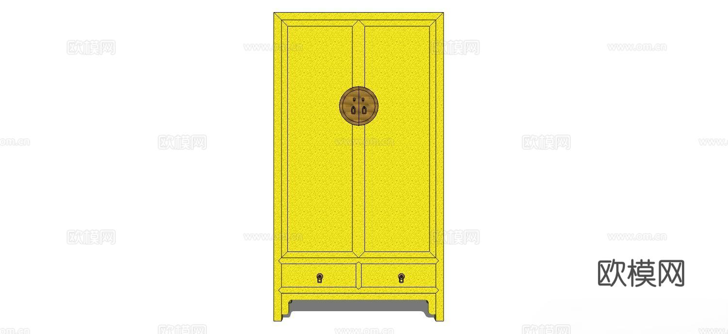 衣柜 实木衣柜 家用衣柜 储物柜su模型