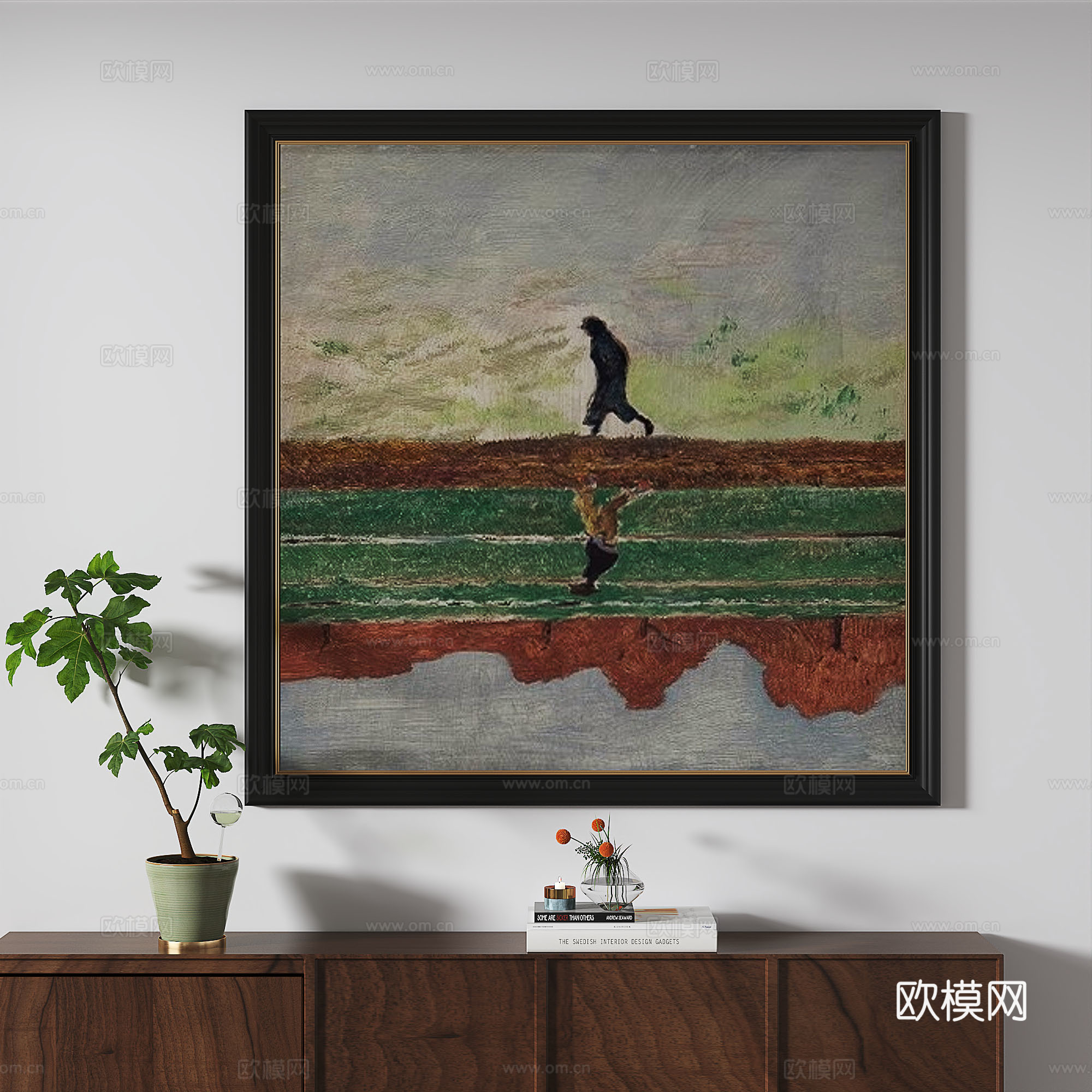 简欧，复古，中古，轻奢，法式，油画，装饰画3d模型
