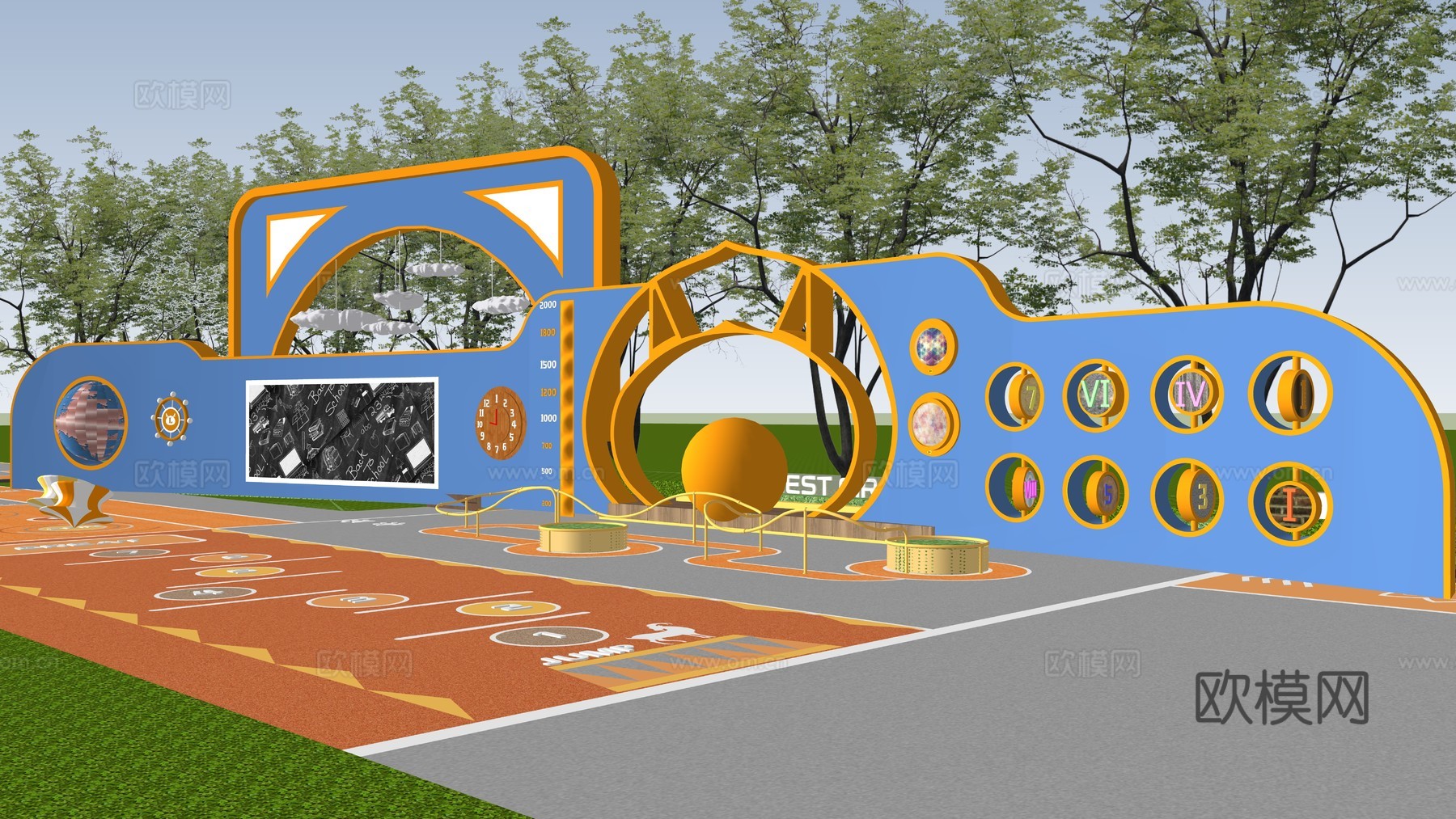 现代风格儿童活动空间su模型