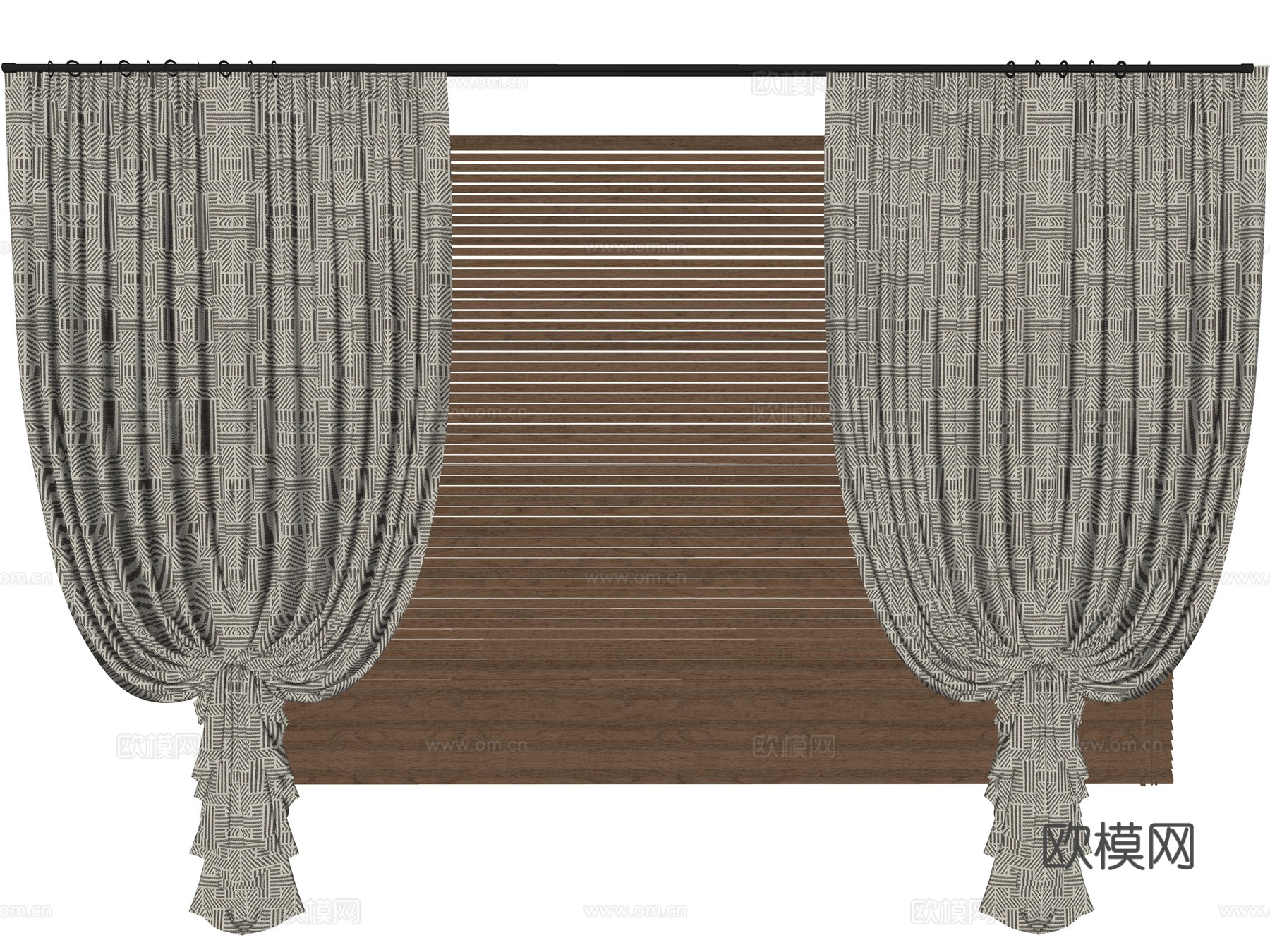 现代室内窗帘su模型