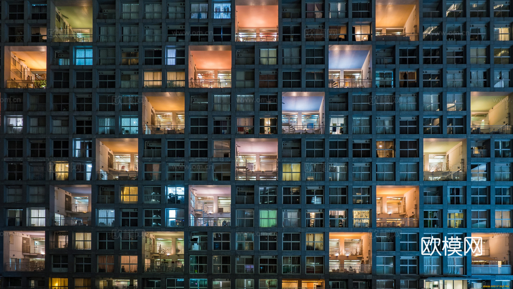 昼夜窗户外景大厦下载