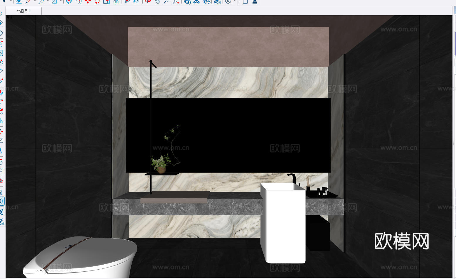 现代洗手间 公共卫生间 卫浴洁具 新中式卫生间 会所卫生间su模型
