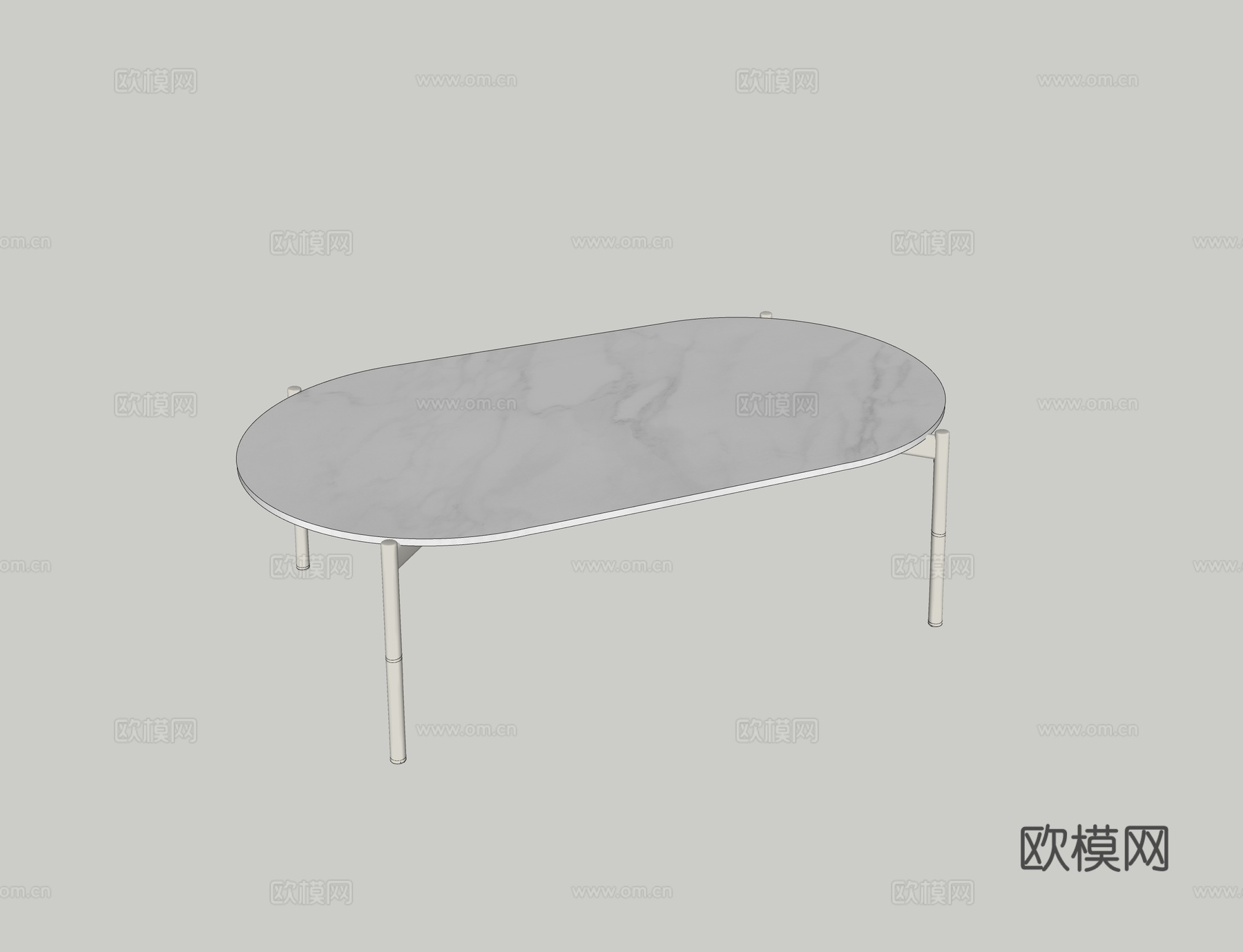 现代亚蒂 户外茶几 长茶几 岩板大理石茶几su模型
