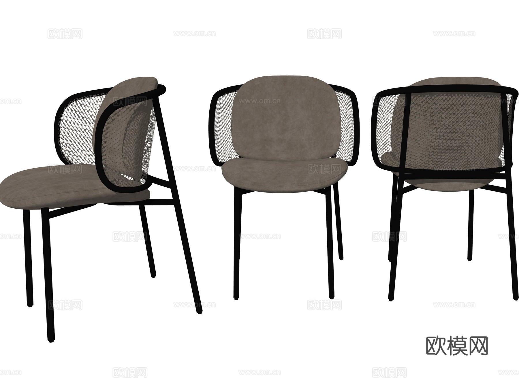 侘寂风单人休闲座椅su模型