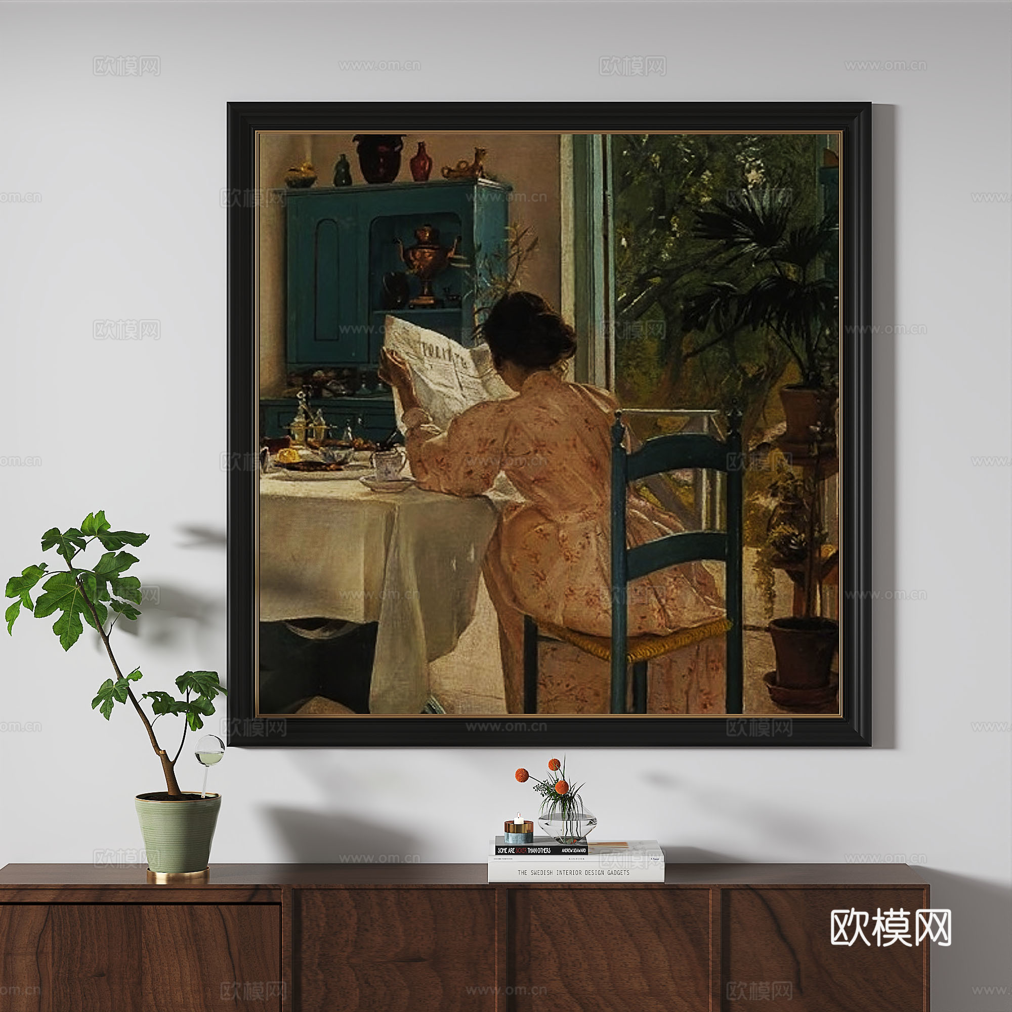 简欧，复古，中古，轻奢，法式，油画，装饰画3d模型