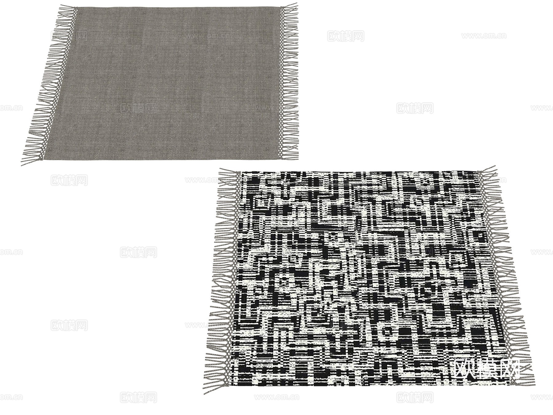 现代地毯毯子su模型