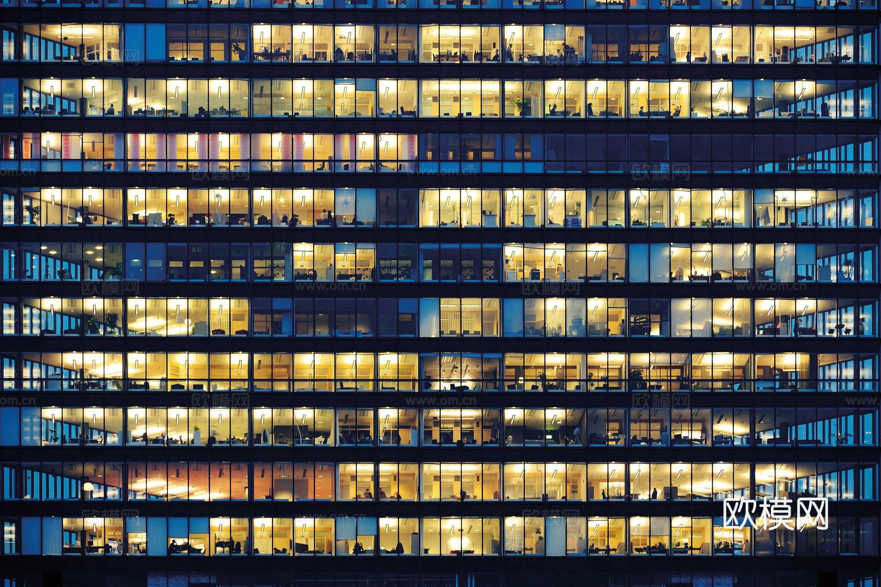 昼夜窗户外景大厦