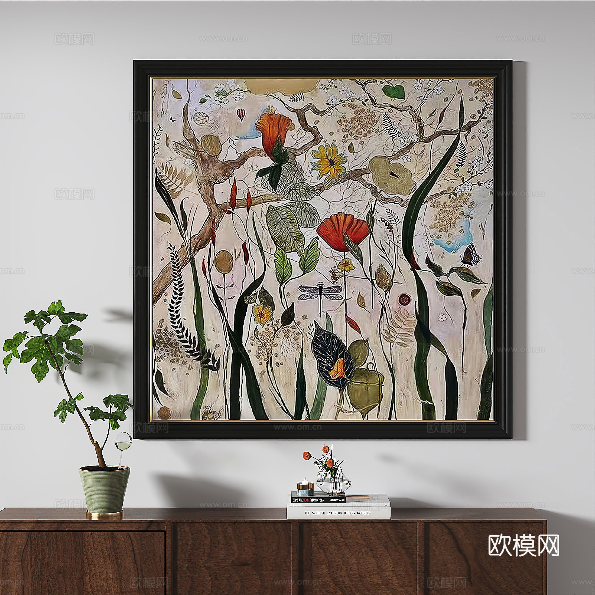 简欧，复古，中古，轻奢，法式，油画，装饰画3d模型