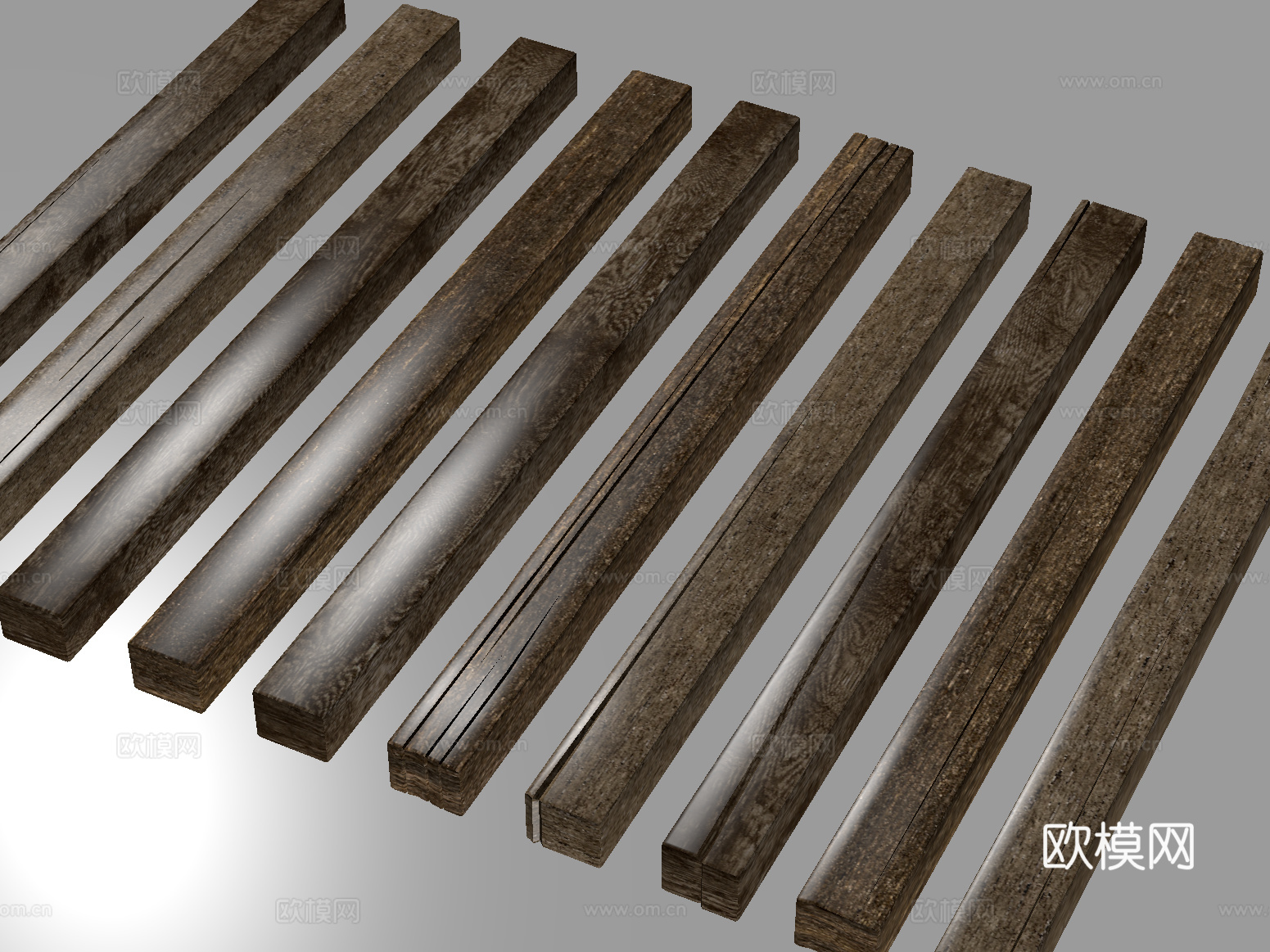 现代木头 木头 旧木板 老木板 旧木凳面su模型