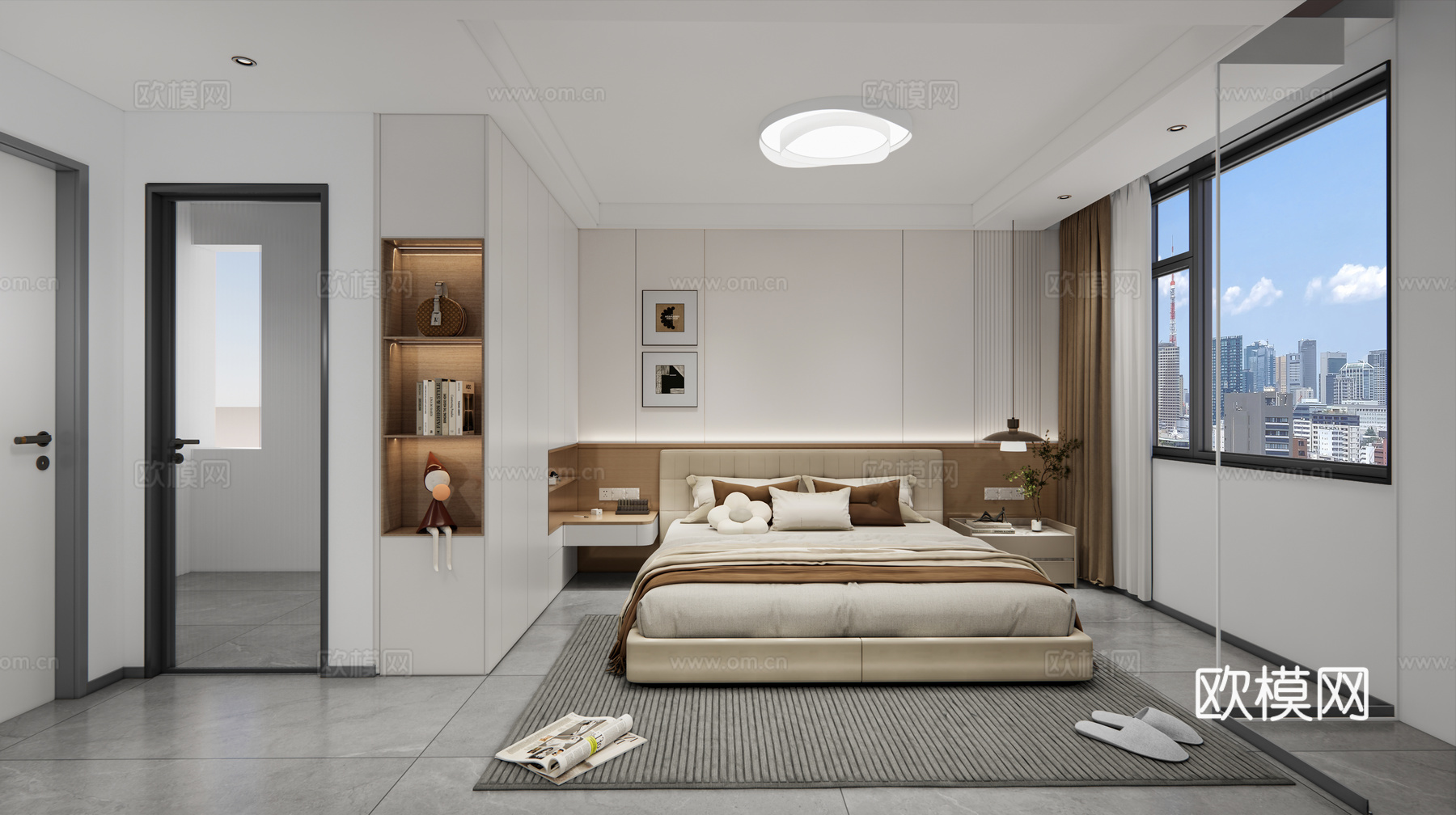 现代简约主卧_现代家居卧室_主卧_简约卧室_卧室_家居卧室su模型