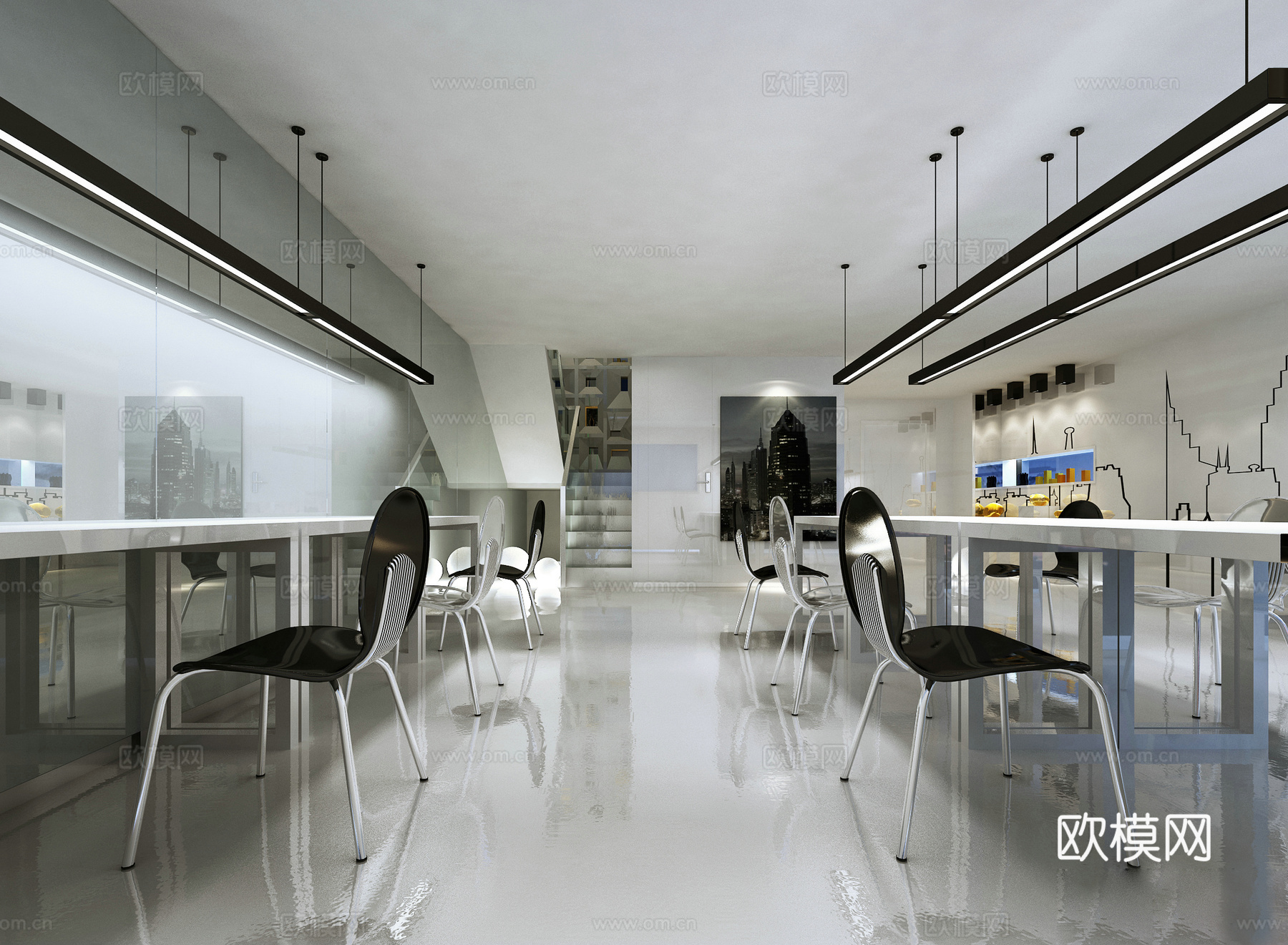 60平办公空间施工图cad施工图