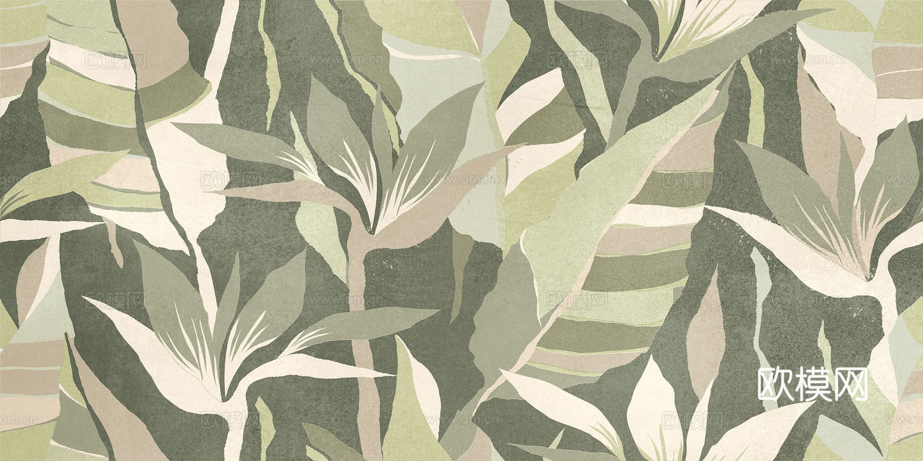 系列叶片艺术瓷砖下载（渲染图7）