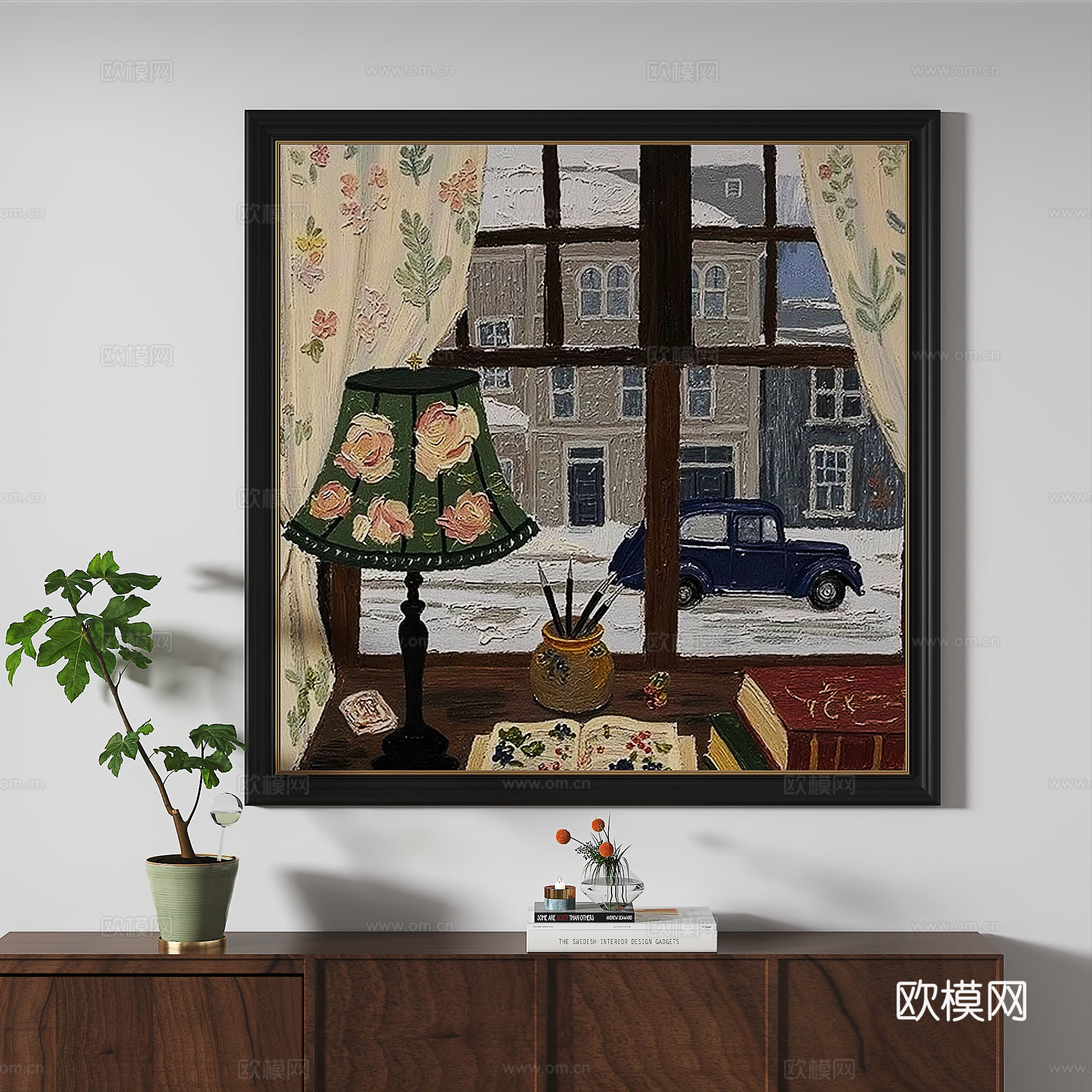 简欧，复古，中古，轻奢，法式，油画，装饰画3d模型