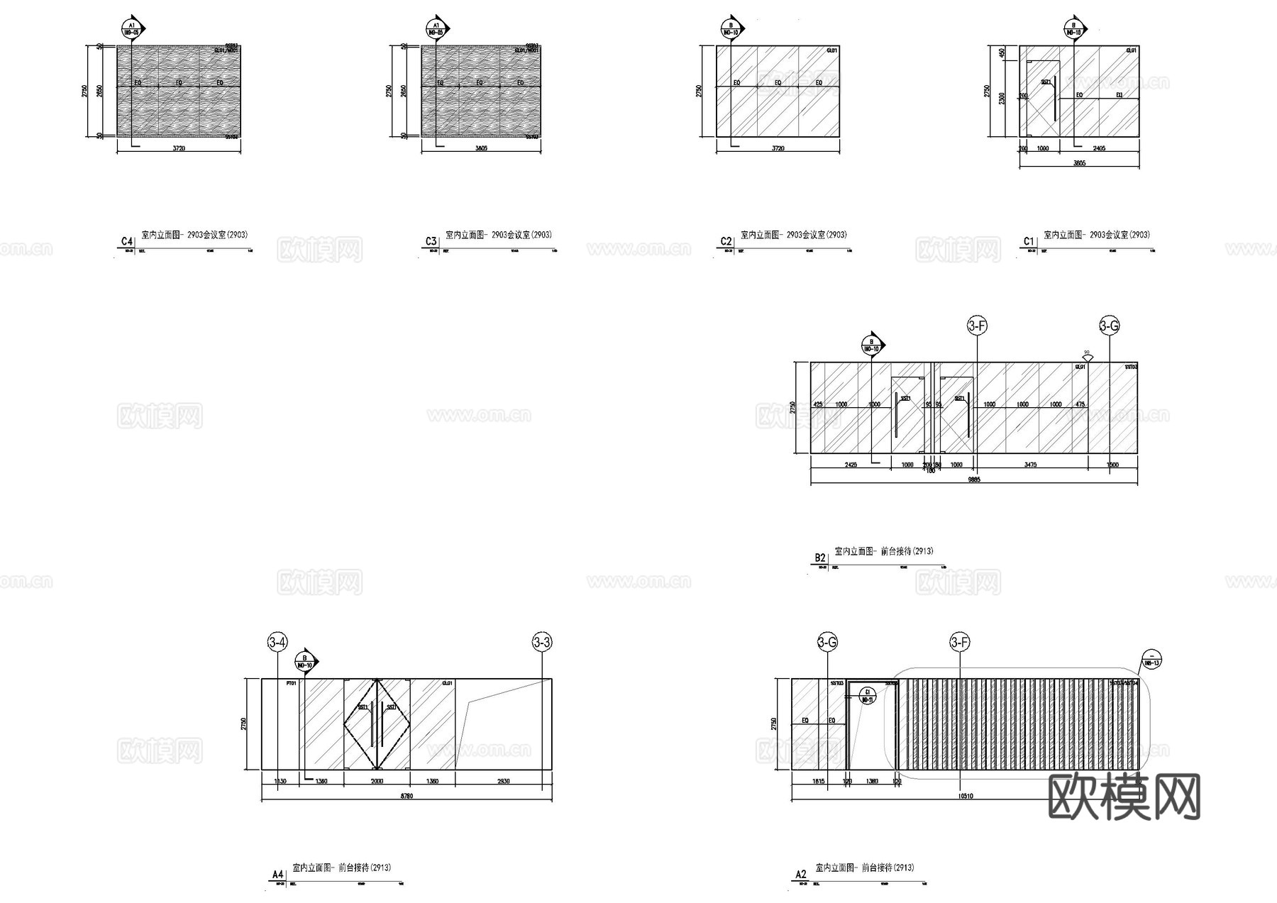 置地广场办公施工图cad施工图