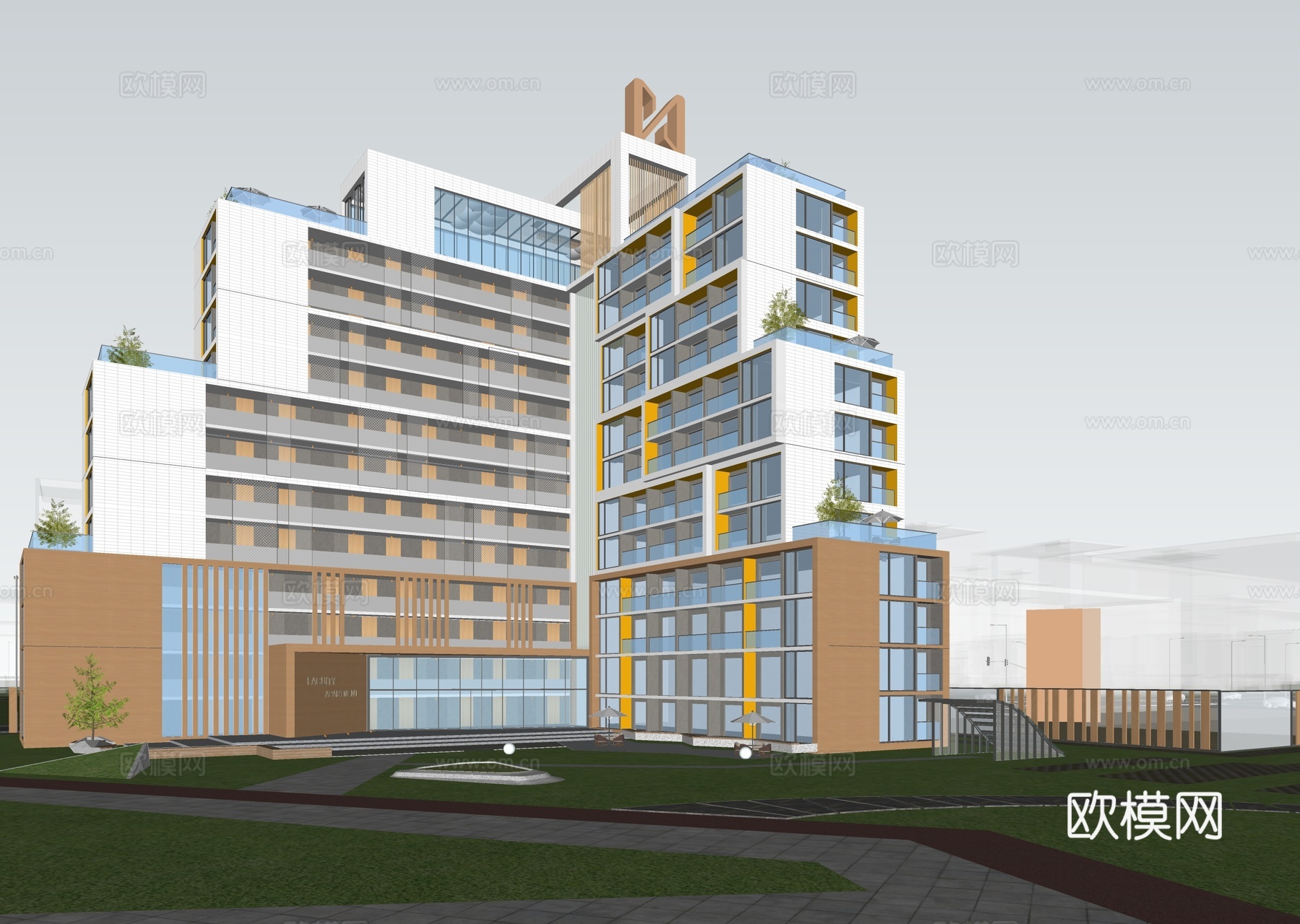 现代学校宿舍 学校建筑su模型