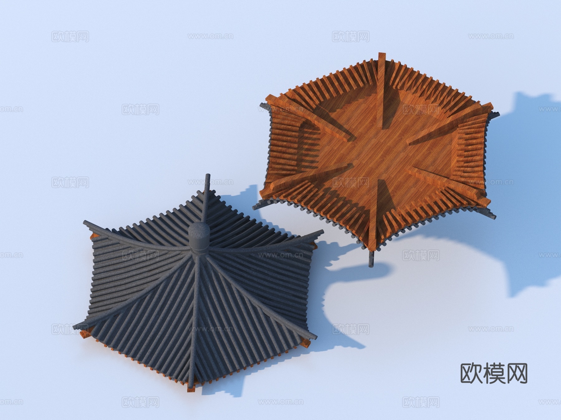 瓦片 屋顶瓦片 凉亭顶3d模型下载