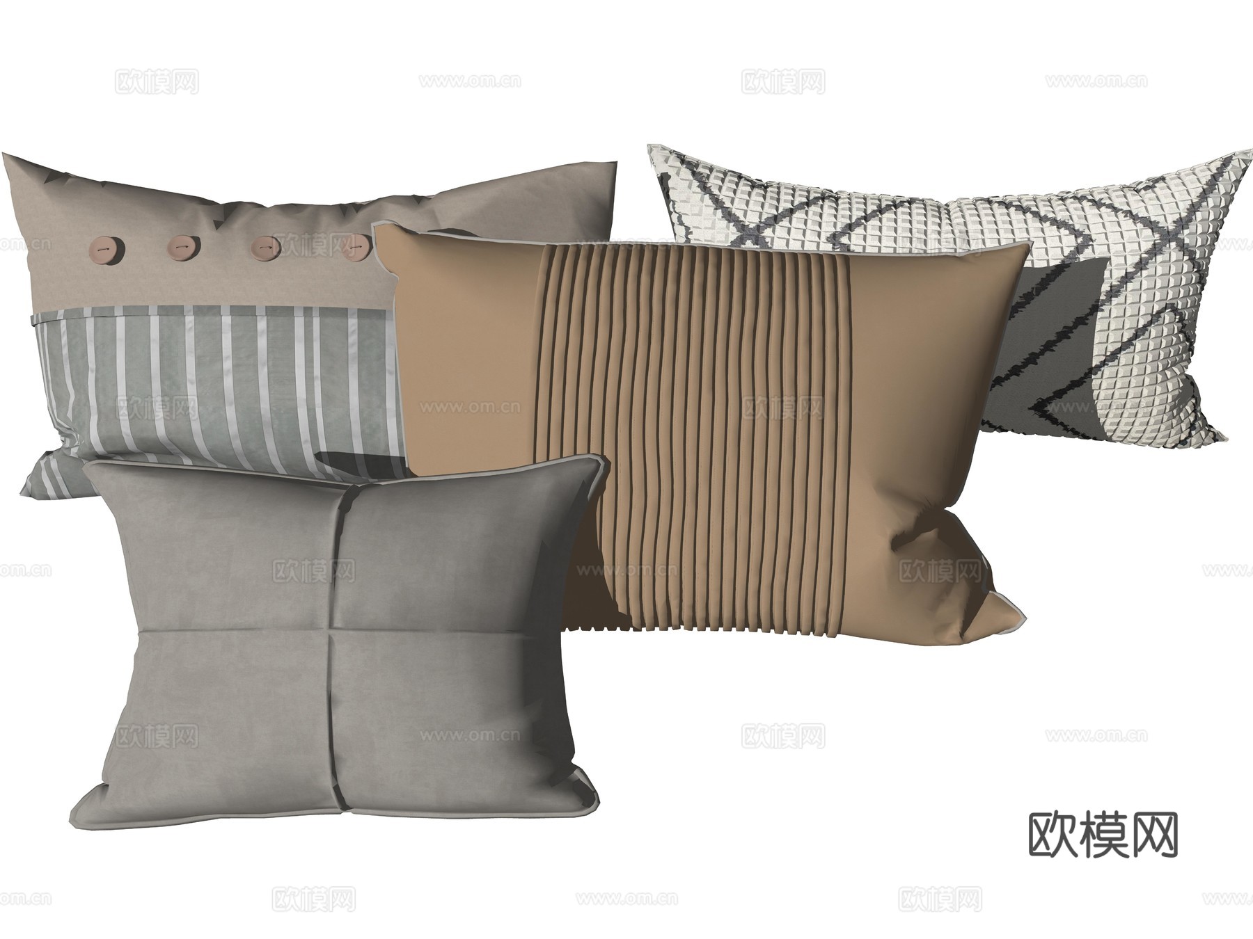 现代抱枕靠枕枕头su模型