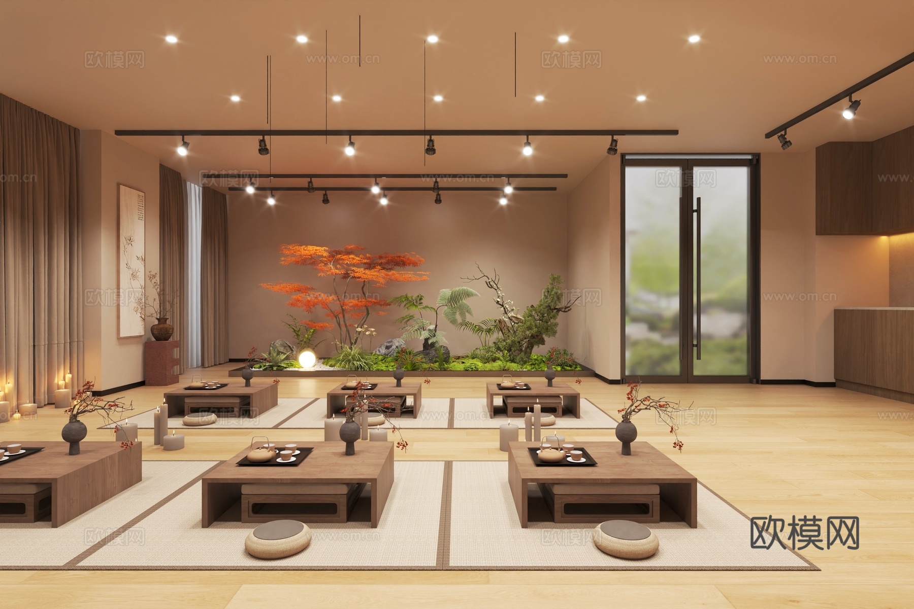 美容院疗愈店疗愈馆美容床景观3d模型3d模型下载（渲染图1）