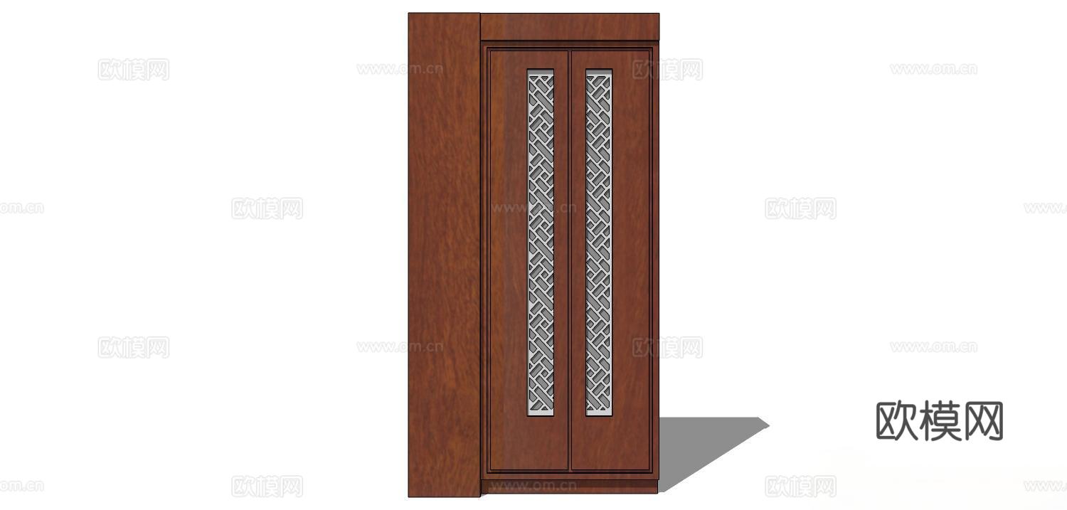 衣柜 实木衣柜 家用衣柜 储物柜su模型